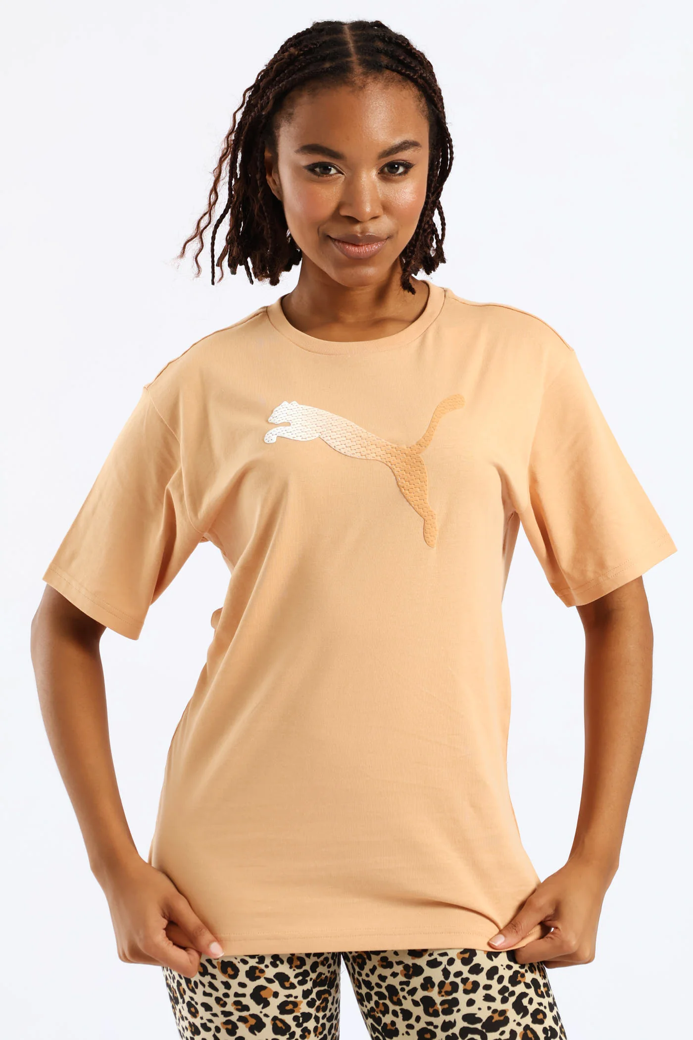 Graphic Relaxed Tee - Beige - Image 3