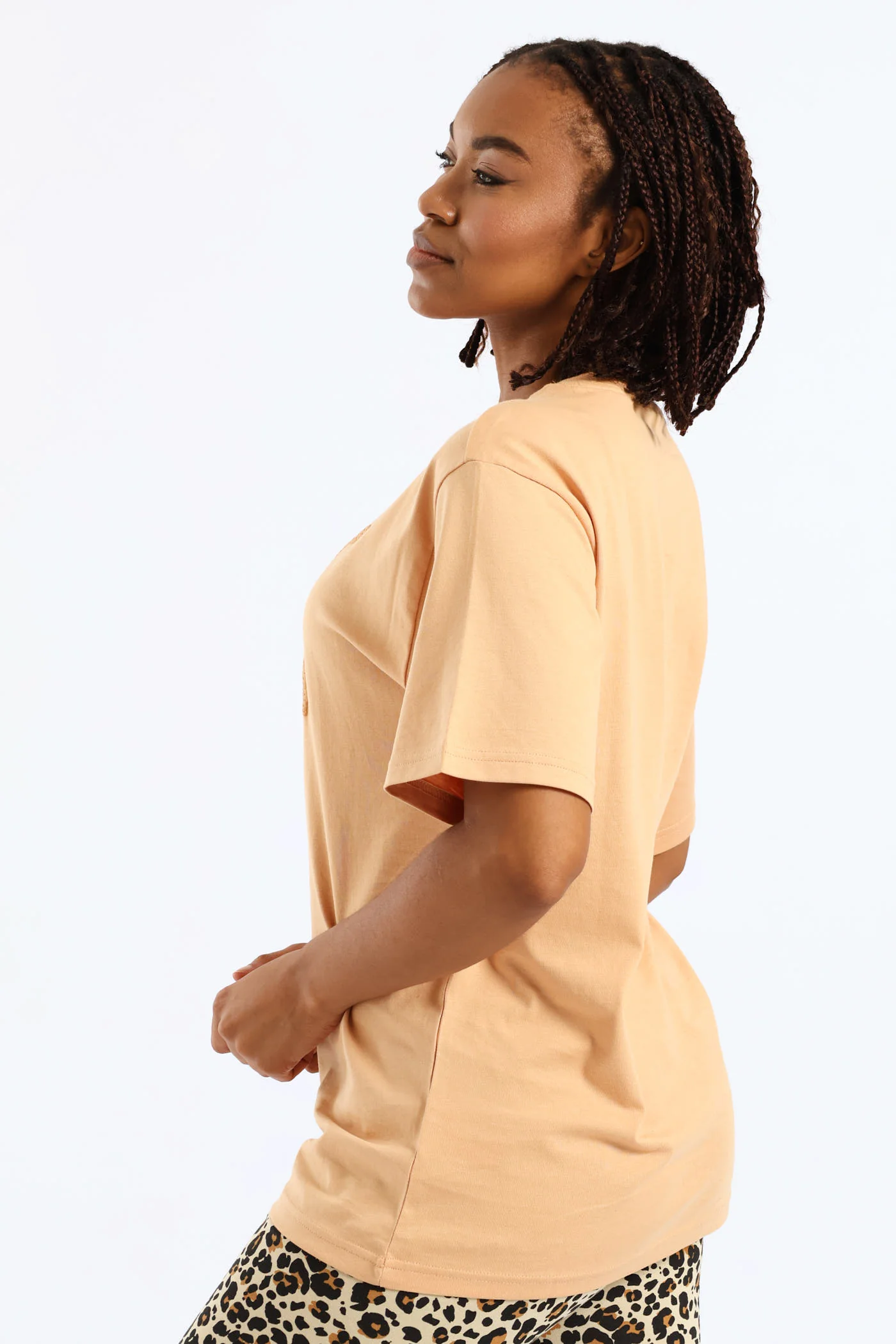Graphic Relaxed Tee - Beige - Image 4