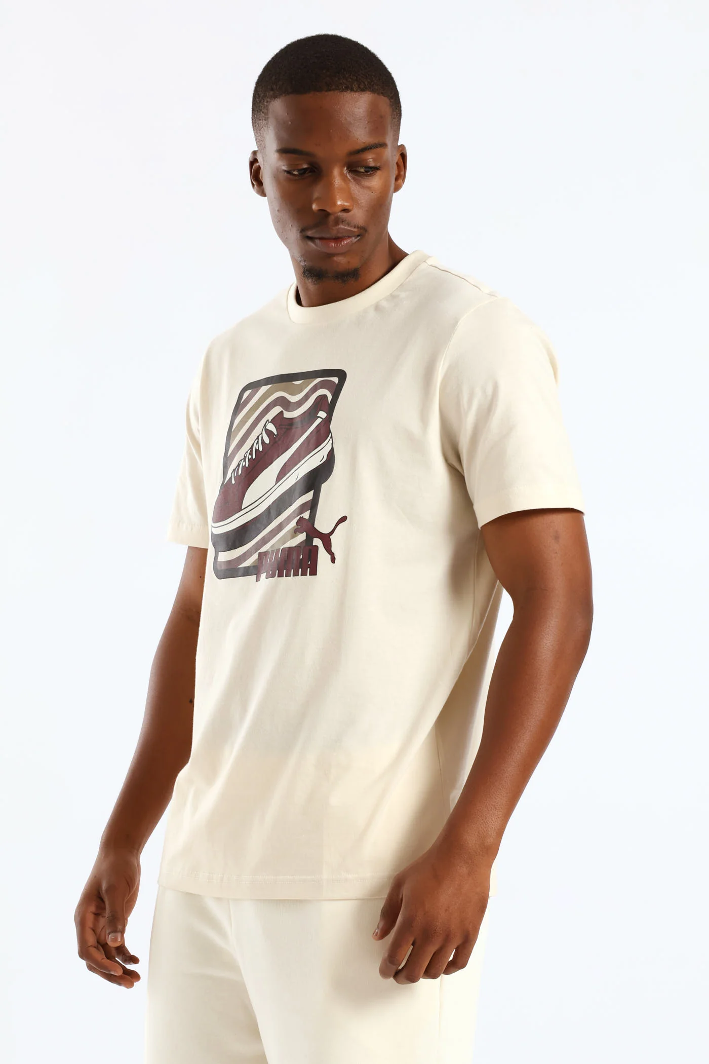 Graphic Sneaker Tee - Cream - Image 3