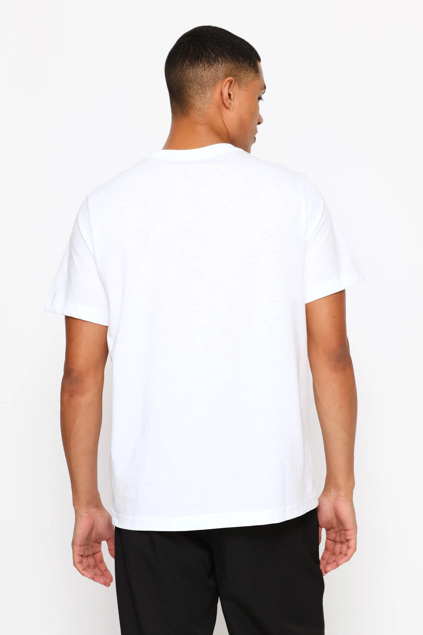 Checkered Graphic Logo Tee - White - Image 4