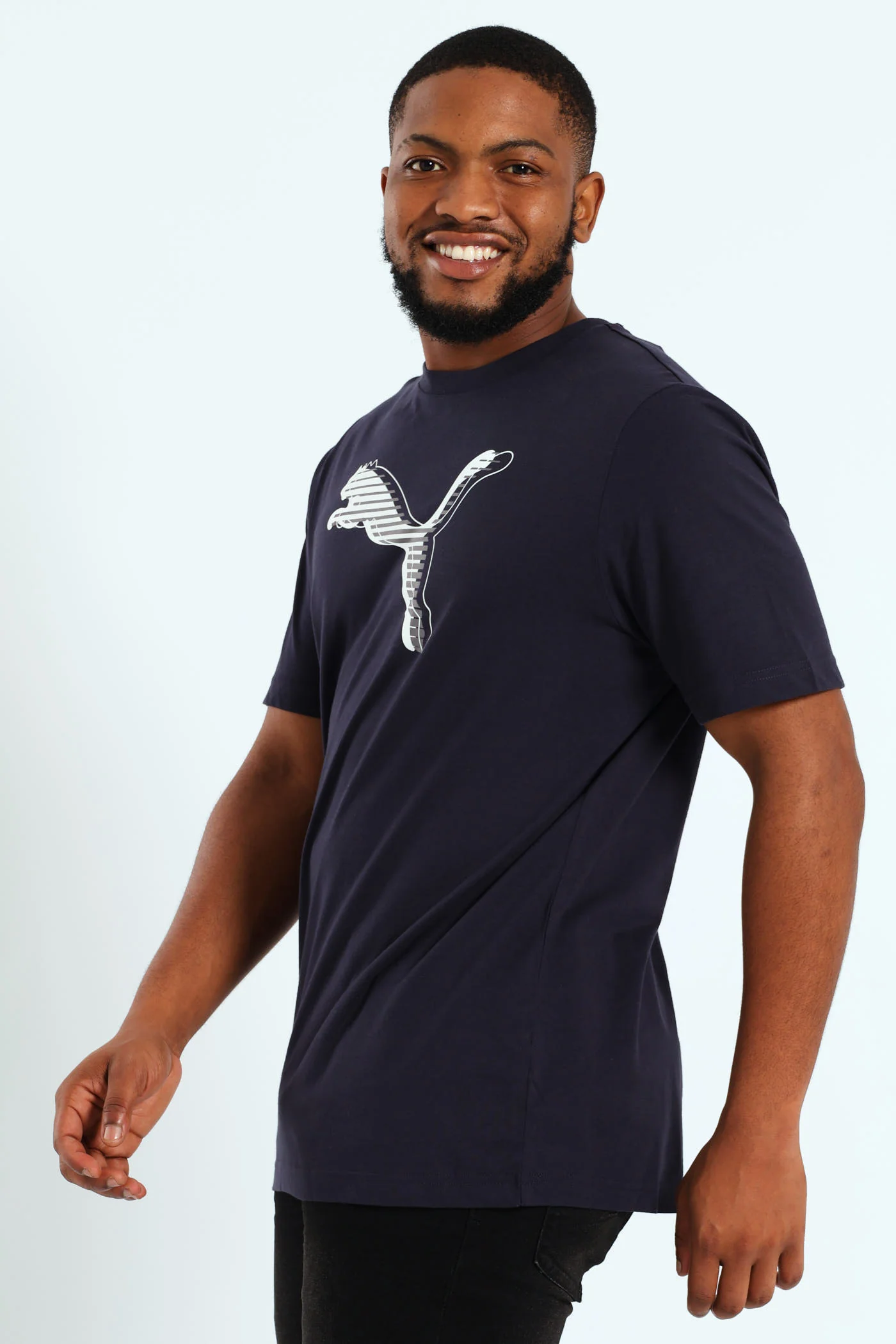 Graphics Cat Logo Tee - Navy - Image 2