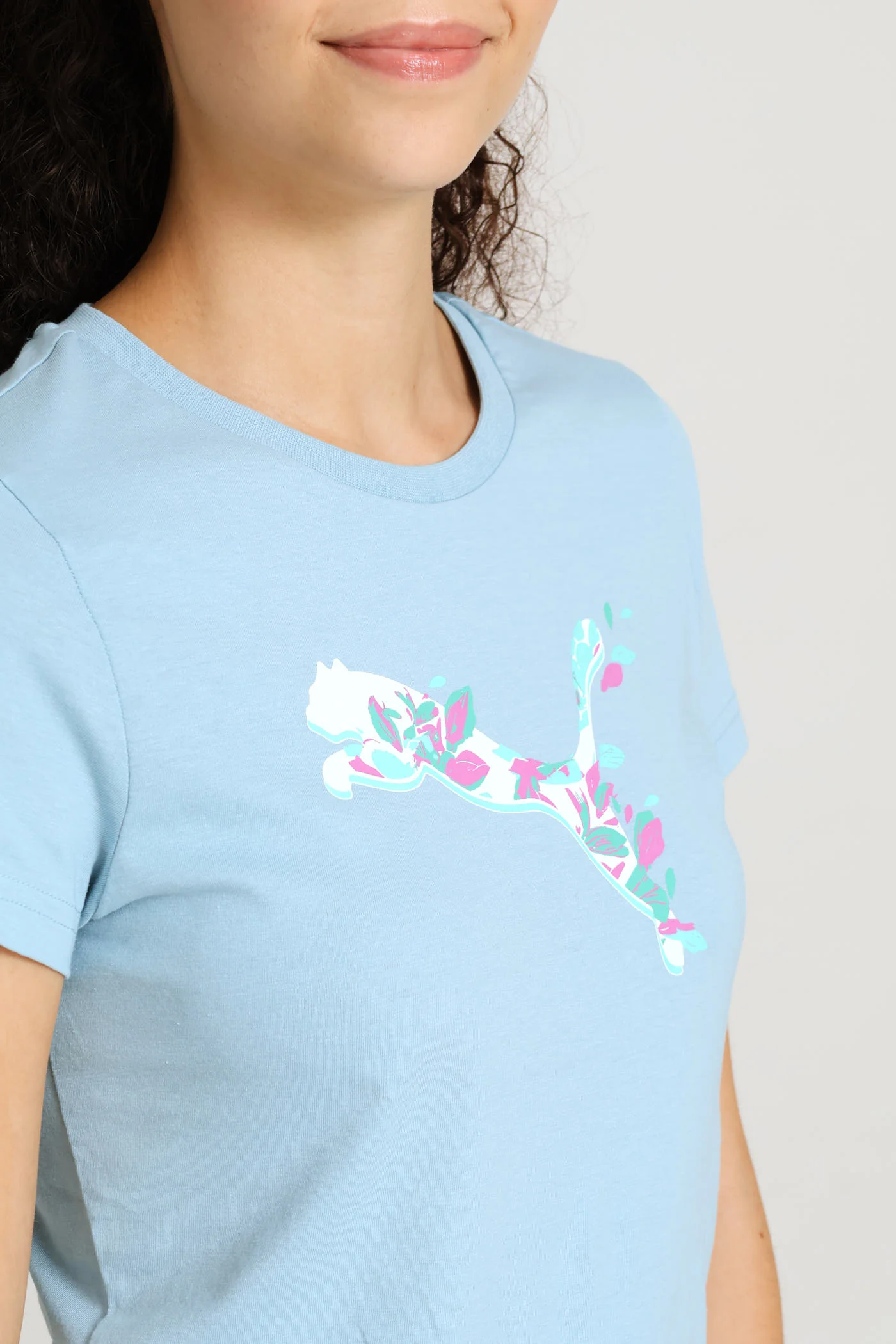 Graphics Floral Cat Tee - Seafoam - Image 2