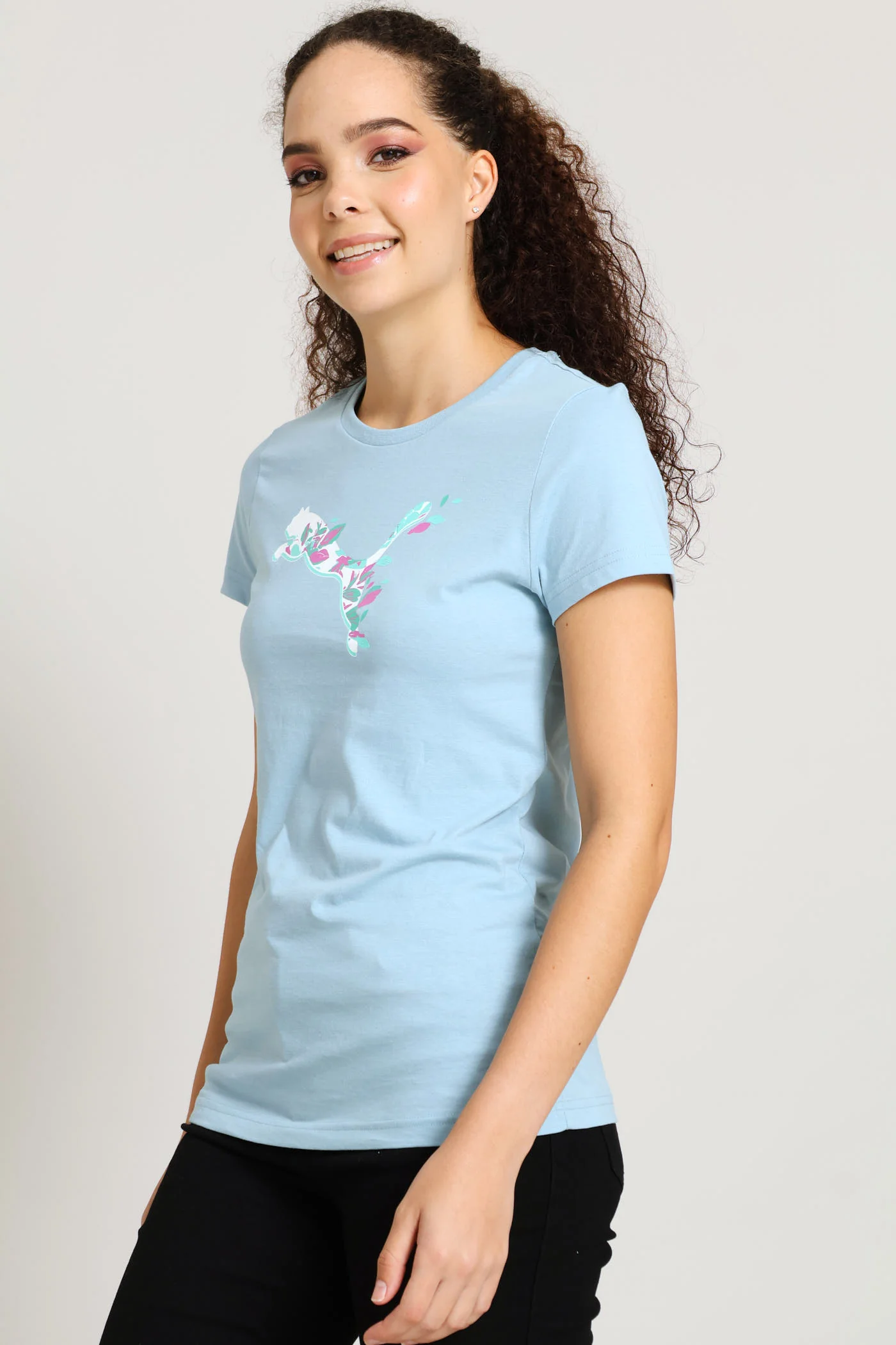 Graphics Floral Cat Tee - Seafoam - Image 3