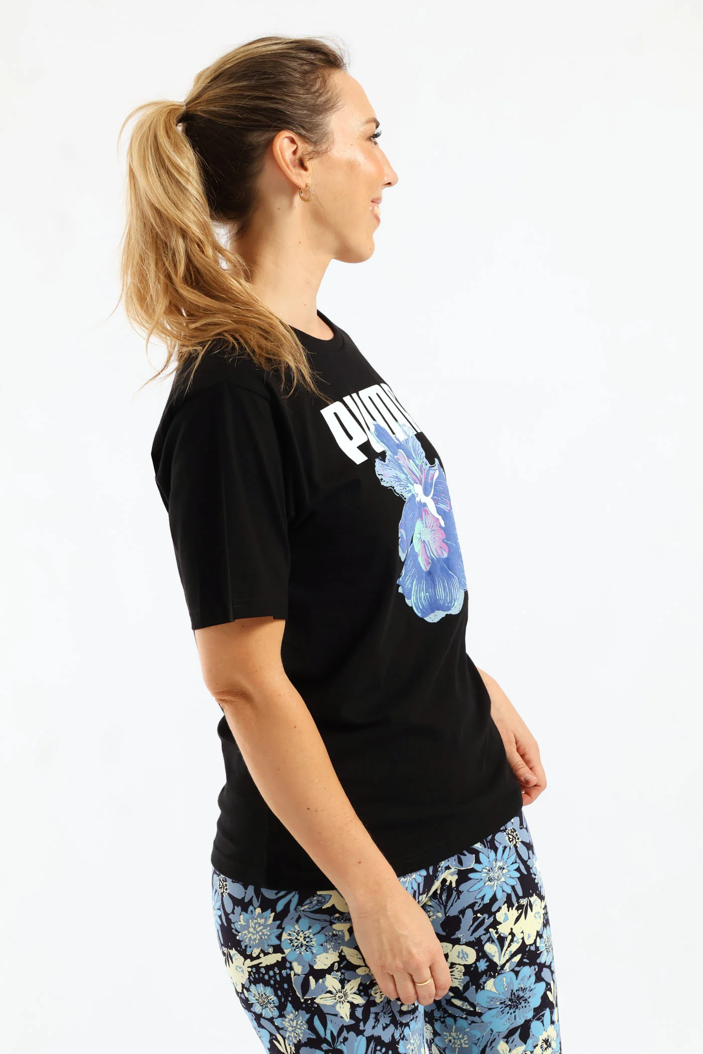Graphics Relaxed Flower Tee - Black - Image 4
