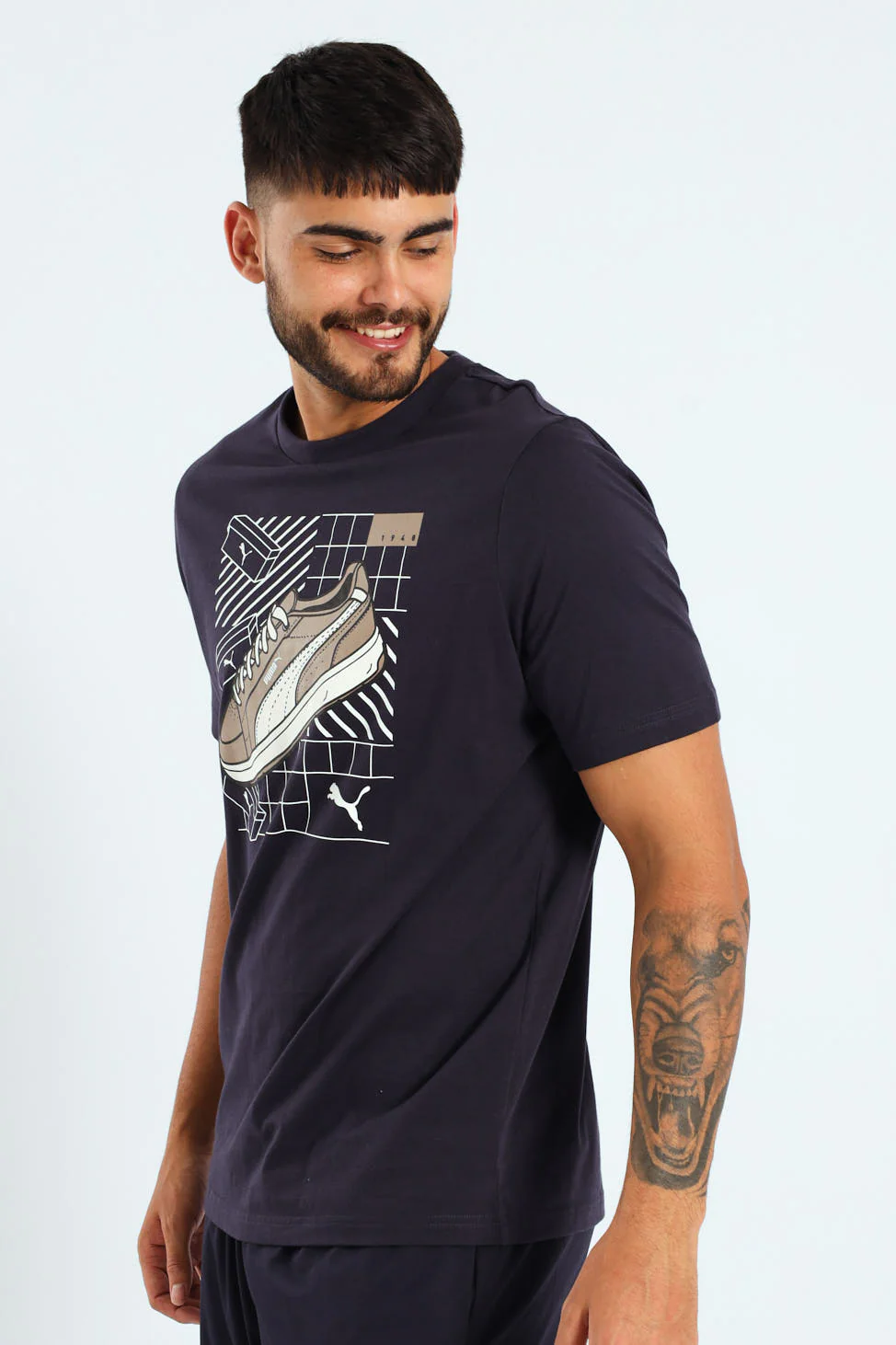 Graphics Sneaker Tee - Navy - Image 4