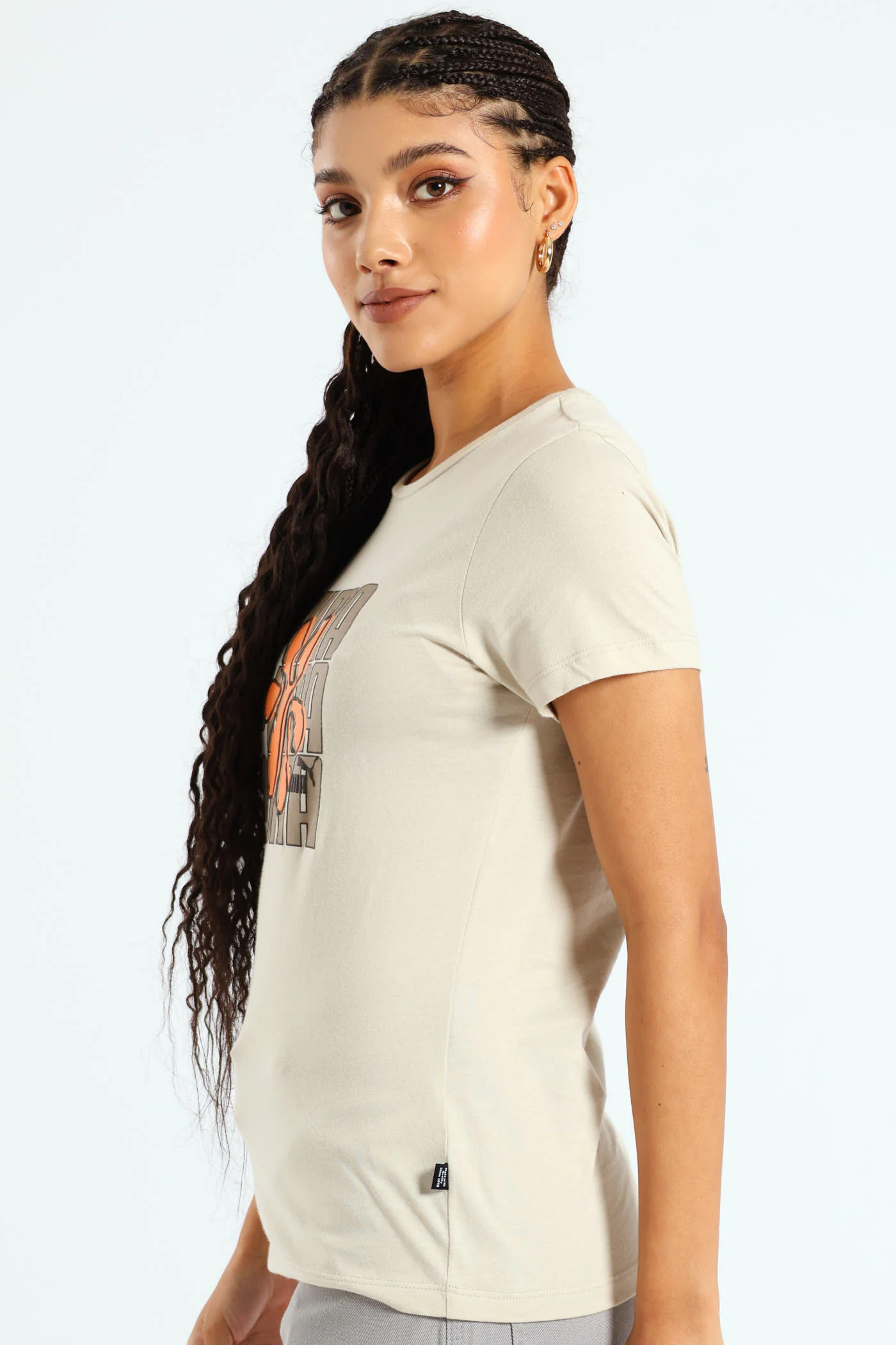 Graphics Wording Tee - Taupe - Image 3