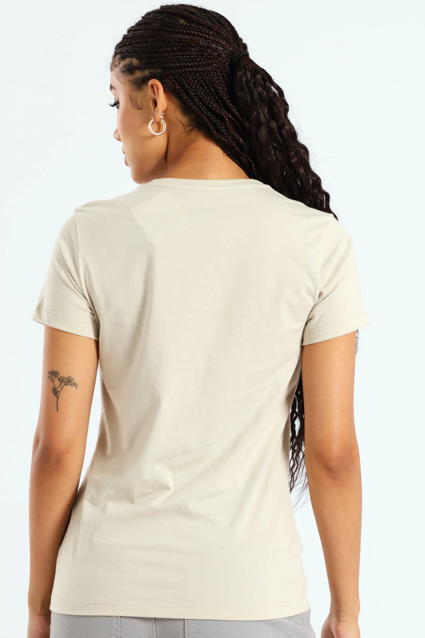 Graphics Wording Tee - Taupe - Image 4