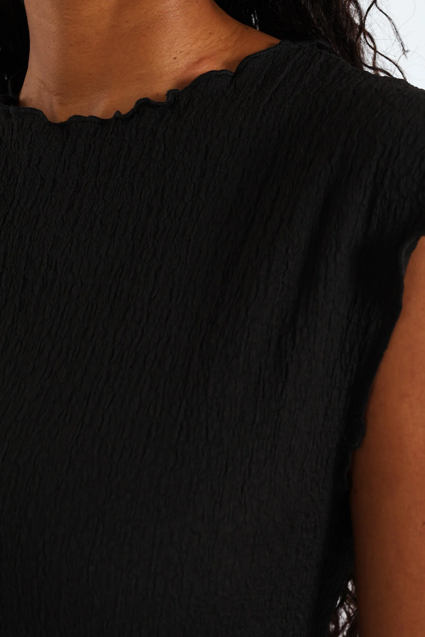 Grown On Sleeve Side Slit Coloumn Midaxi Dress - Black - Image 5