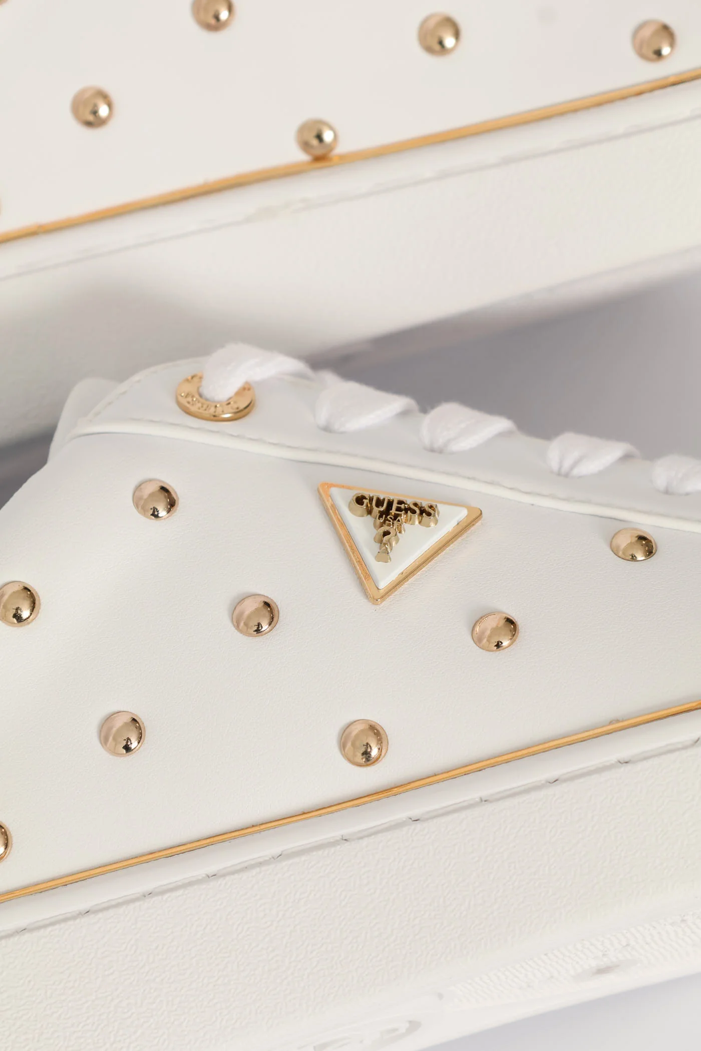 Studded Pu Sneaker - White - Image 2