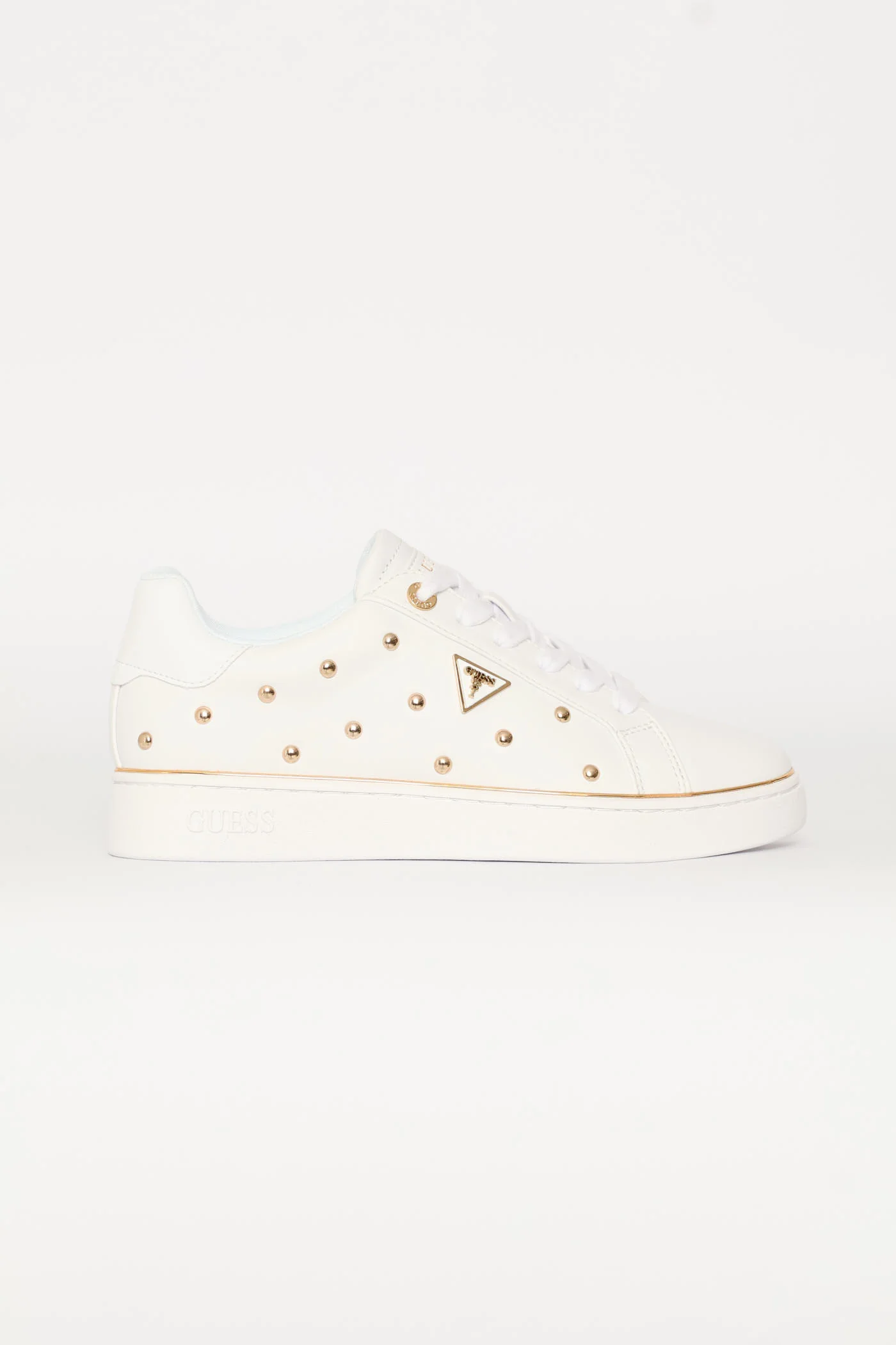 Studded Pu Sneaker - White - Image 3