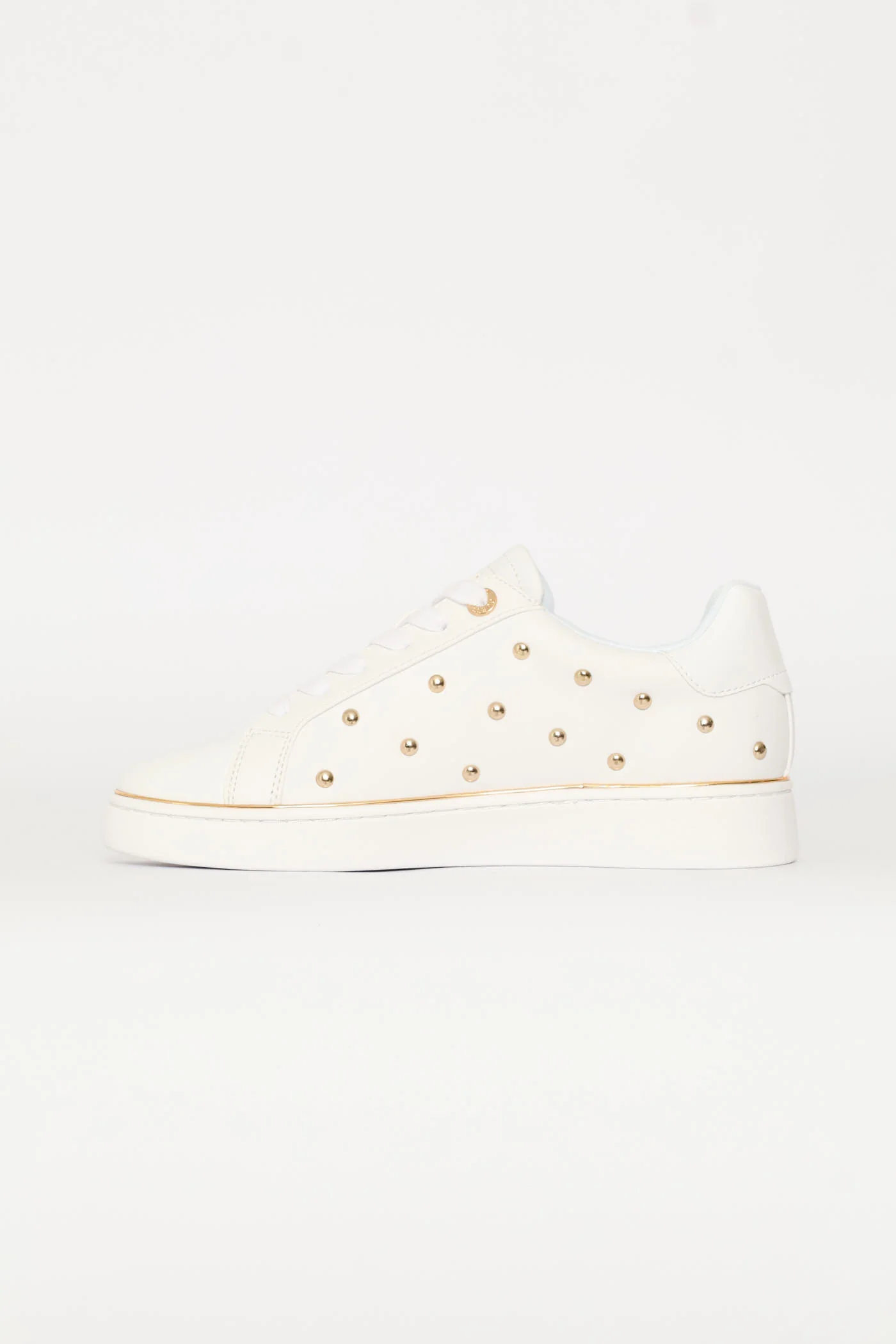 Studded Pu Sneaker - White - Image 4