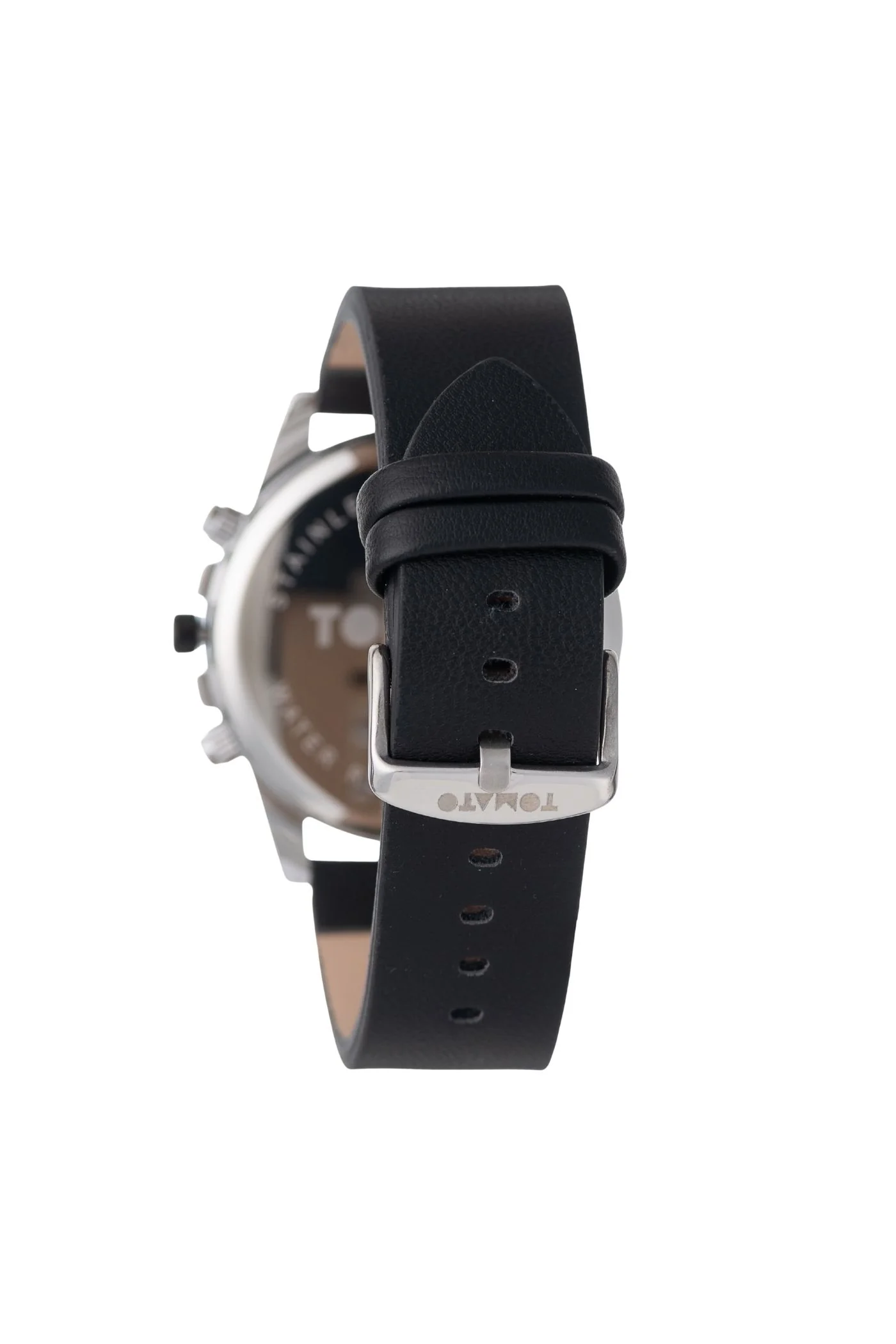 Gunmetal Case Watch Black & Red Dial With Black Leather Band - Gunmetal - Image 2