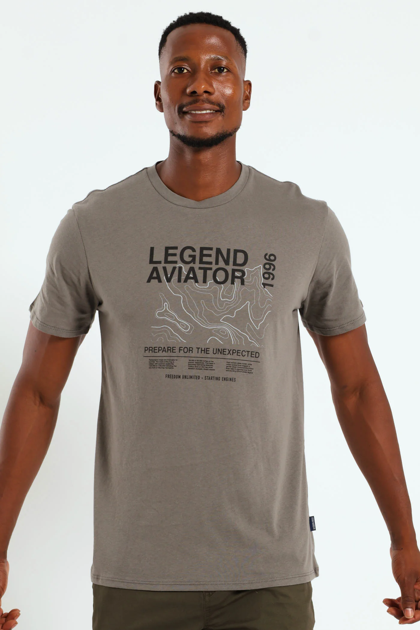 Gunmetal Legend Aviator Print Tee - Gunmetal - Image 2