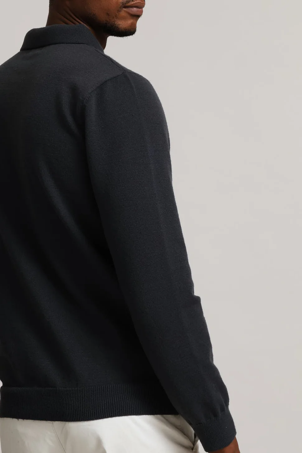 Gunmetal Pave Fine Guage Zip Polo Knitwear - Image 4
