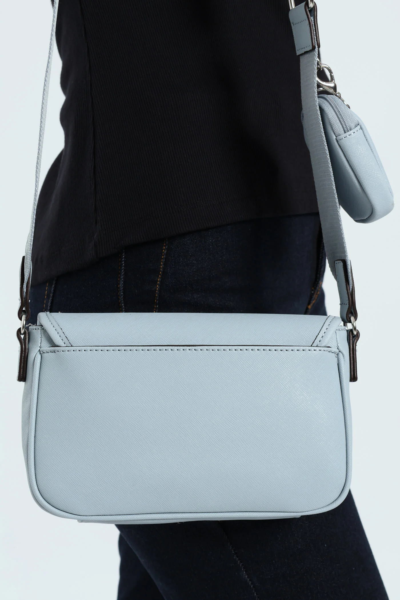 Haddington Flap Mini Crossbody Bag - Denim - Image 3