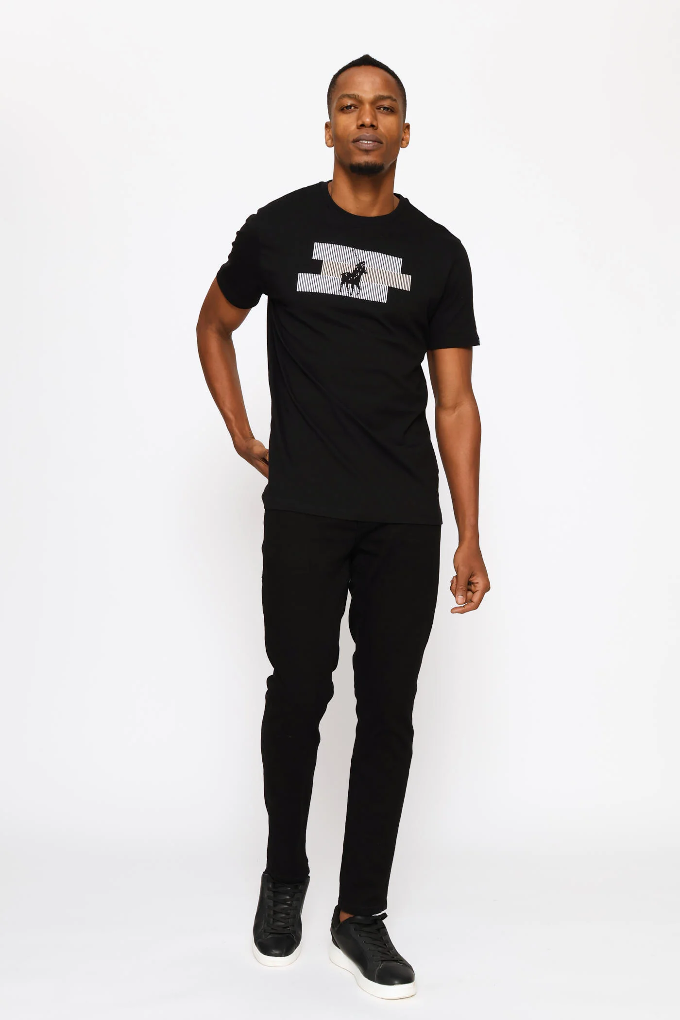 Hakeem Pony Printed Tee - Black - Image 2