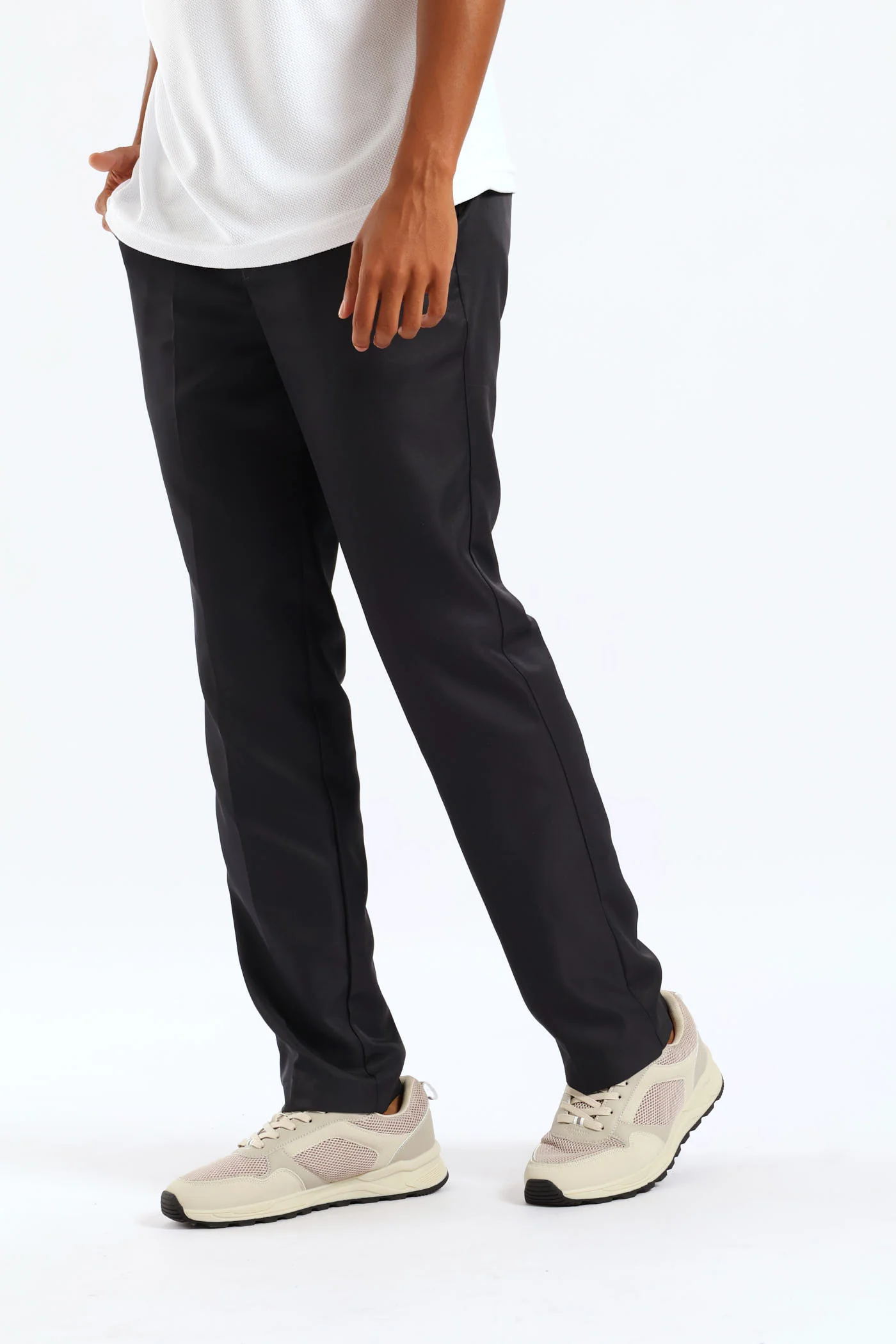 Half Elasticated Chino Trouser - Charcoal - Image 3