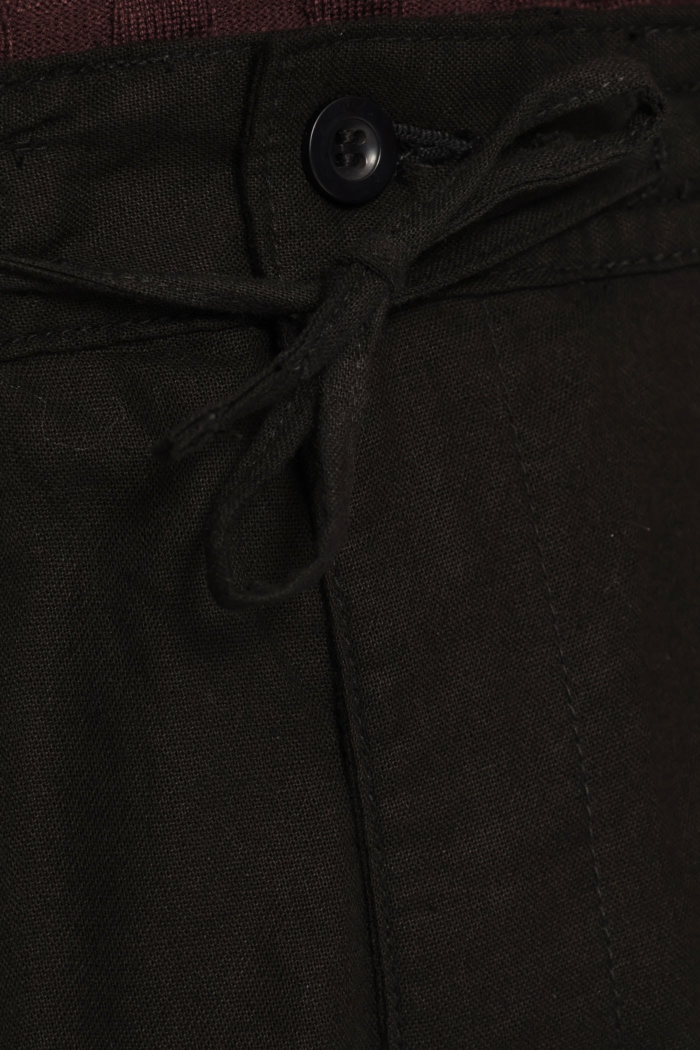 Half Elasticated Linen Look Trouser - Black - Image 8