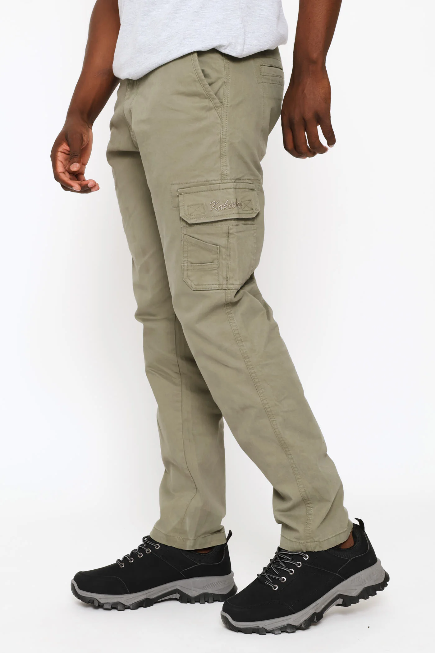 Half Elasticated Waistband Pant - Olive - Image 2