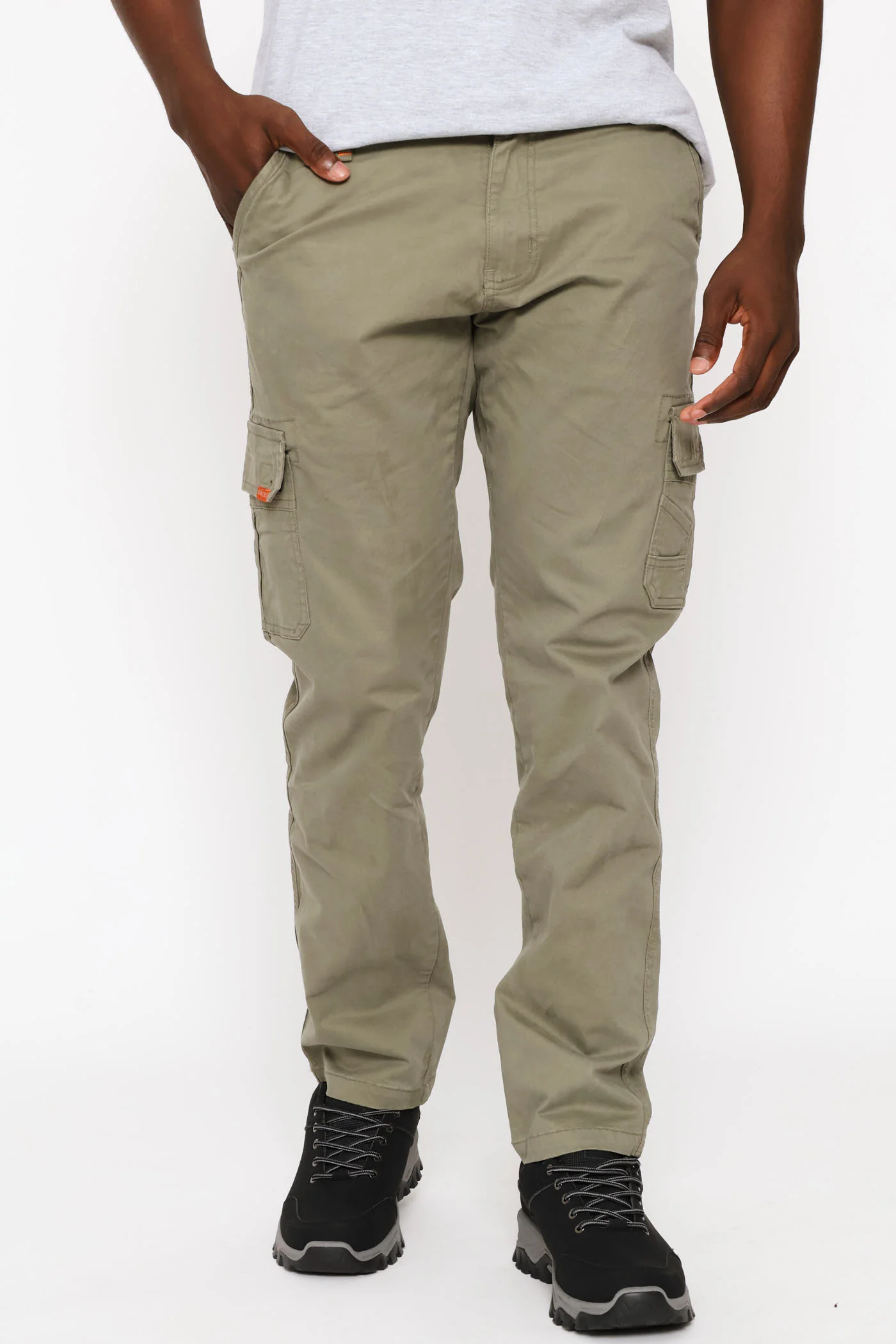 Half Elasticated Waistband Pant - Olive - Image 4