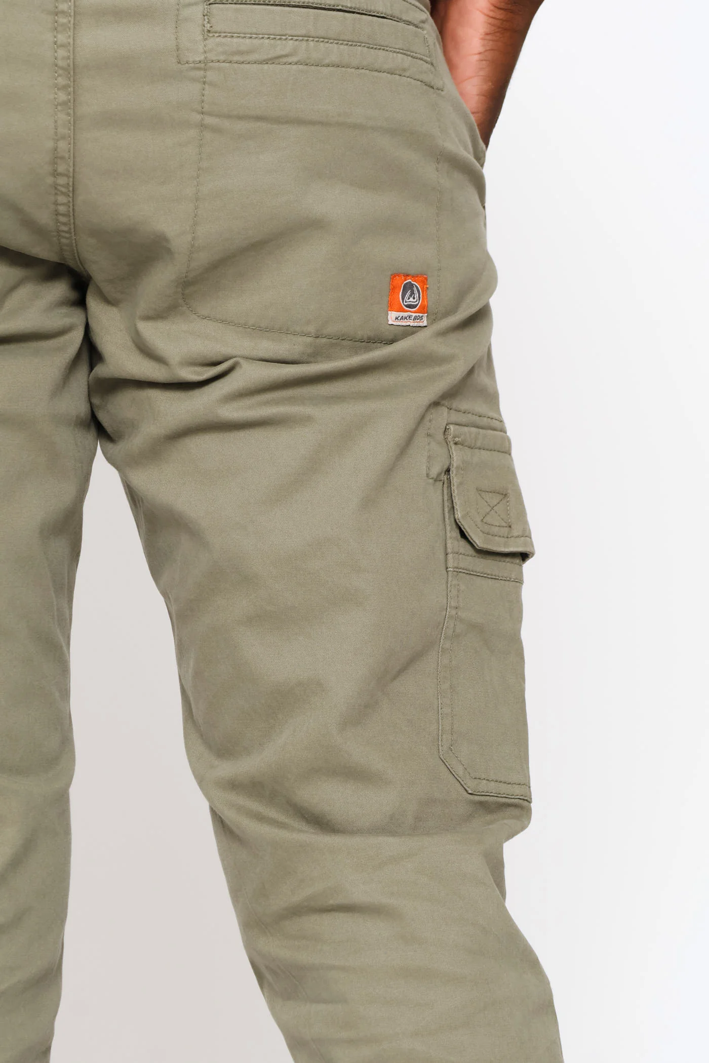 Half Elasticated Waistband Pant - Olive - Image 6