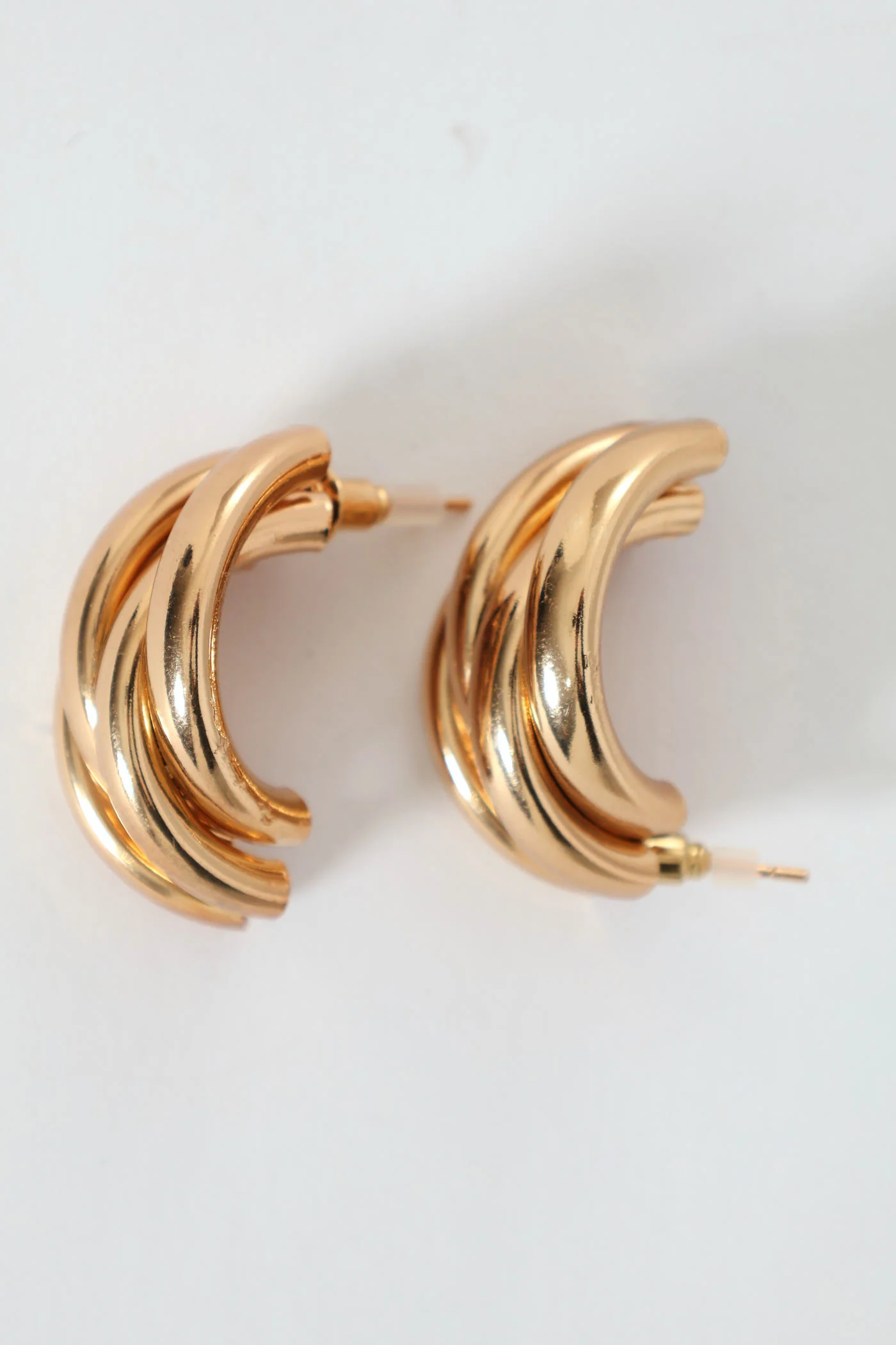 Half Ring Statement Earrings - Gold - Image 3