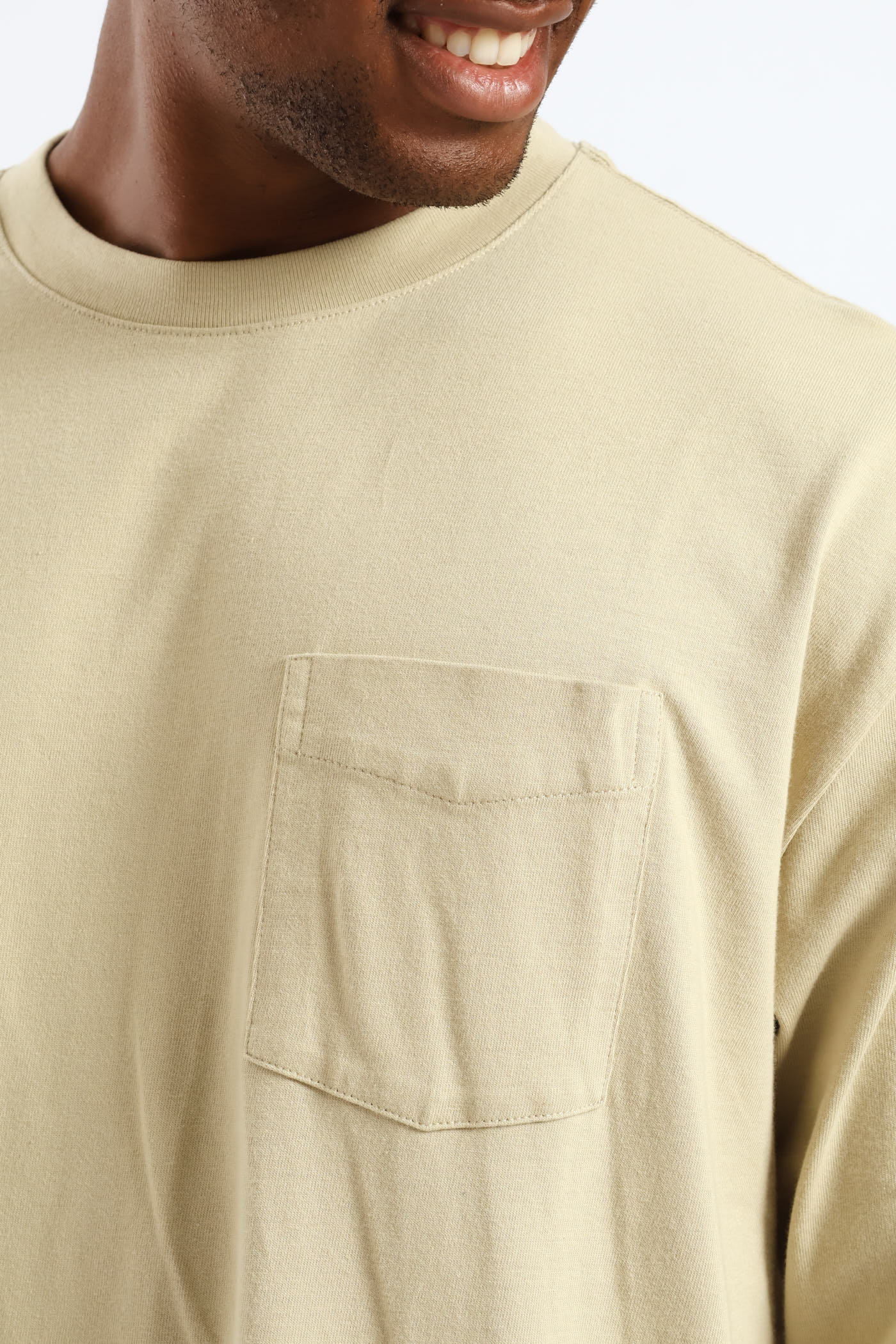 Half Sleeve Pocket Tee - Stone - Image 2