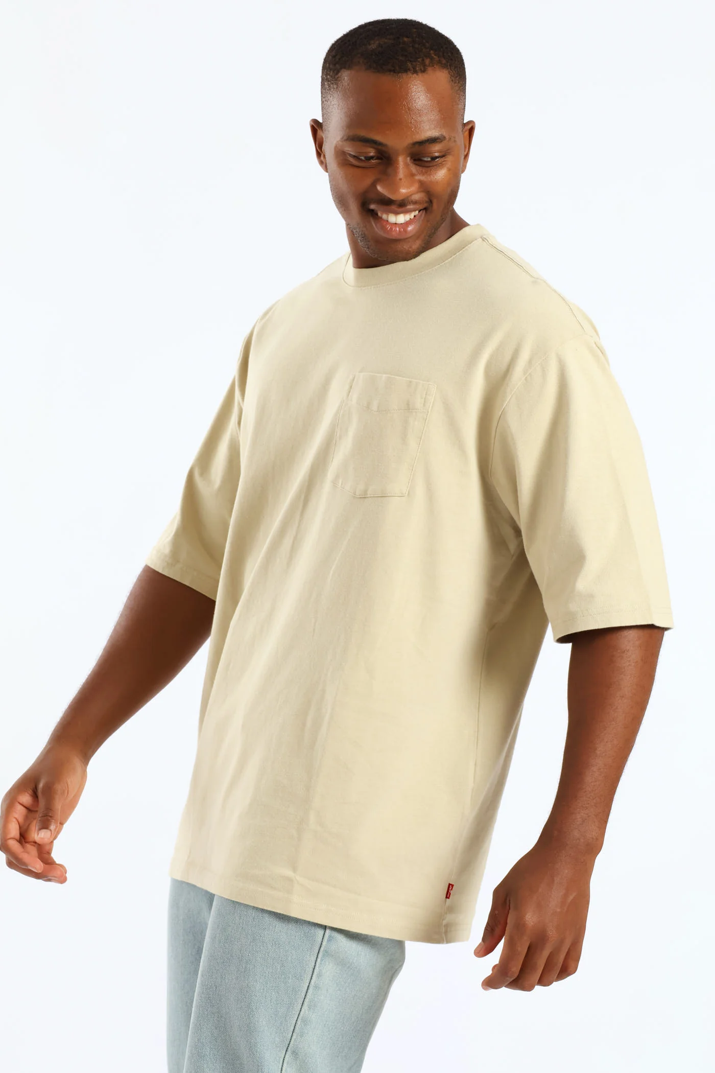 Half Sleeve Pocket Tee - Stone - Image 3