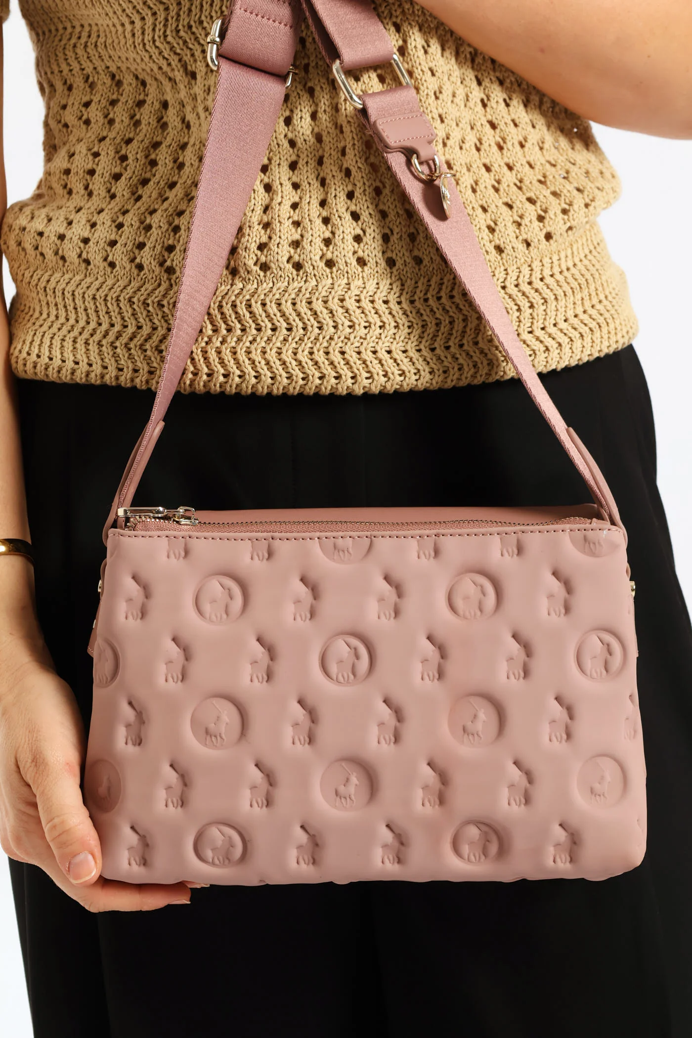 Halo Flapover Multi Sling Bag - Blush - Image 5