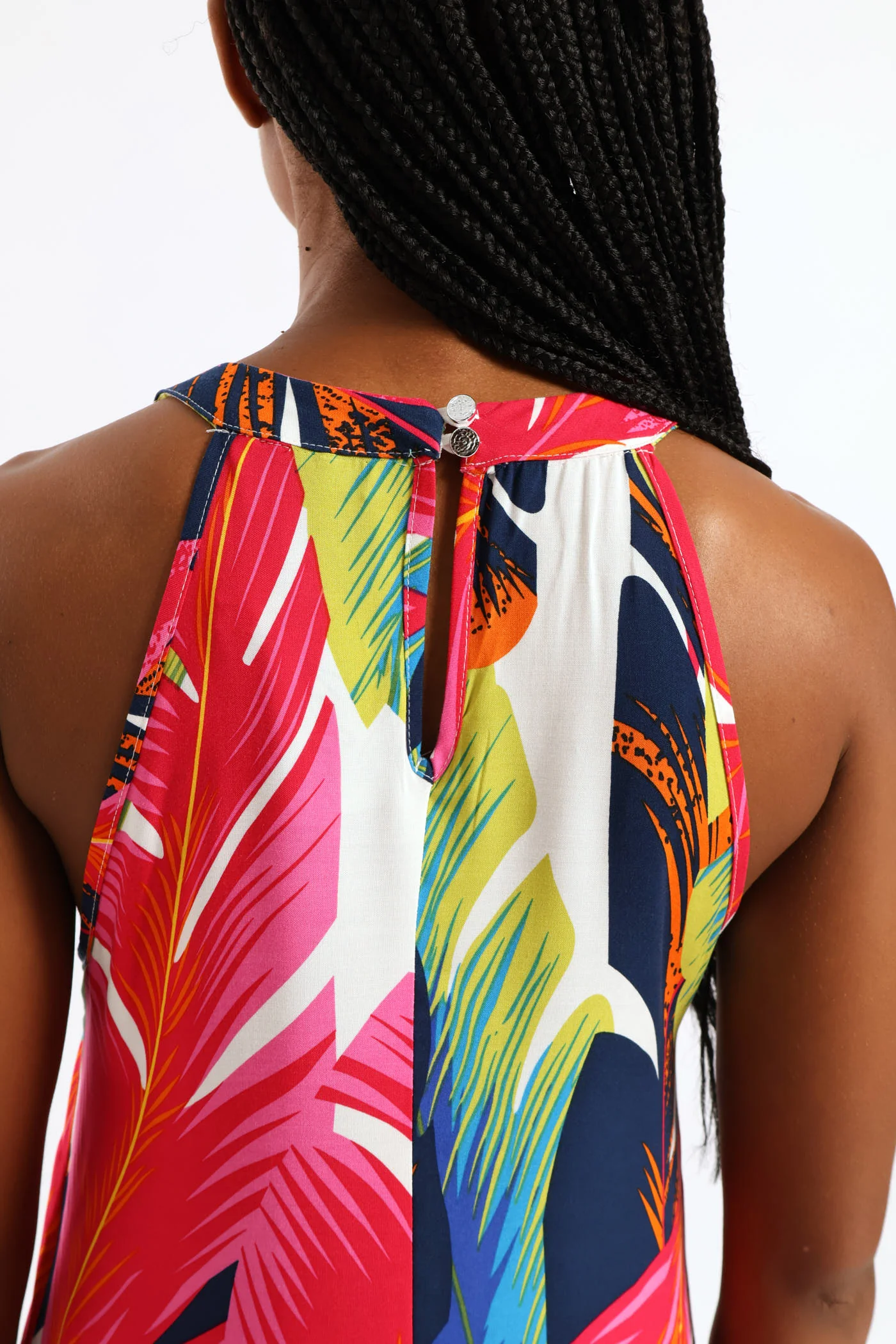 Halter Neck Shift Maxi Dress - Multi - Image 2