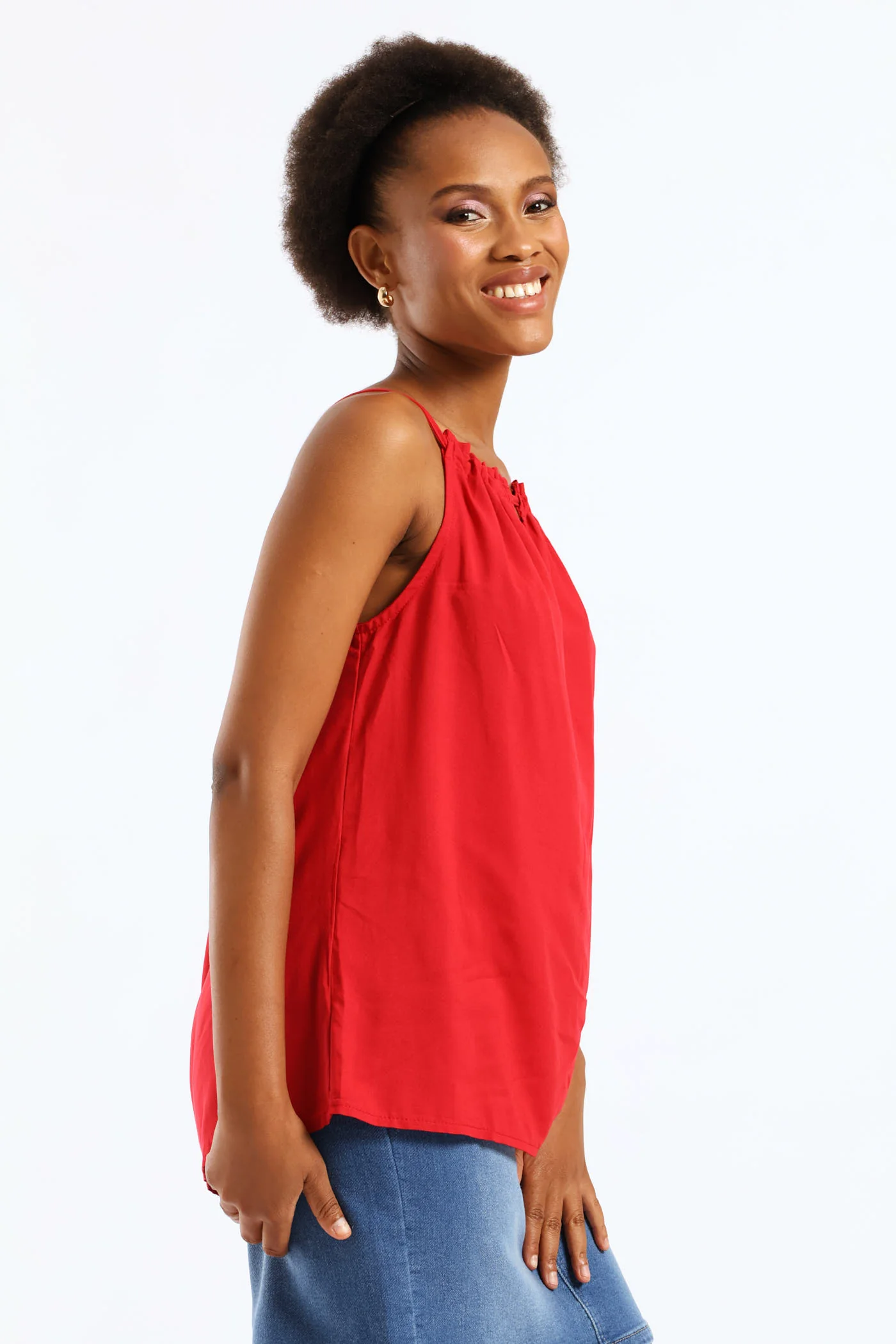 Halter Swing Cami Top - Red - Image 4