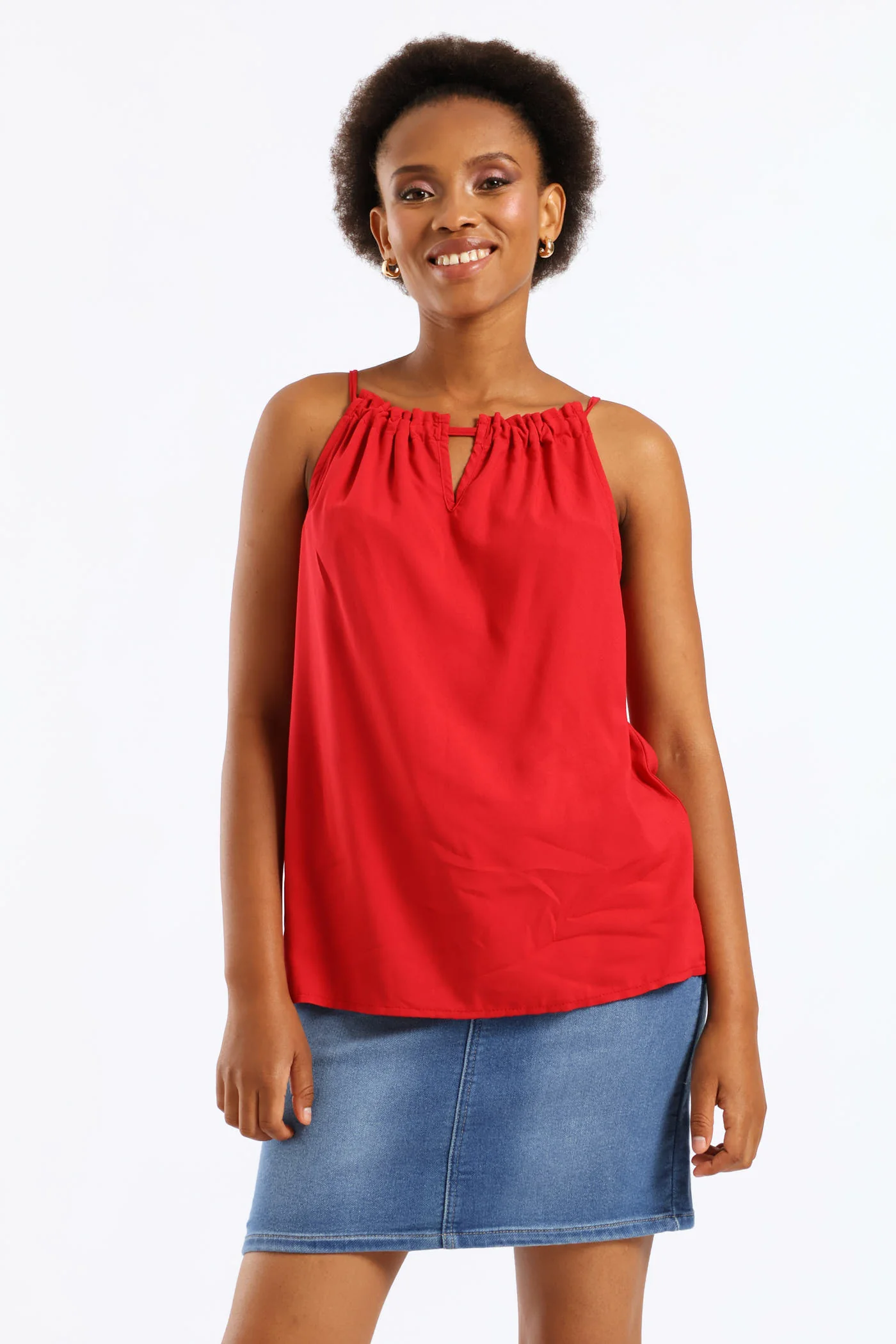 Halter Swing Cami Top - Red - Image 5