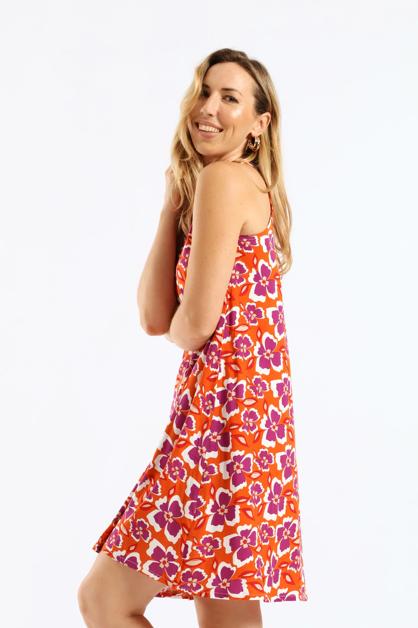 Halter Swing Mini Dress - Burnt Orange - Image 4
