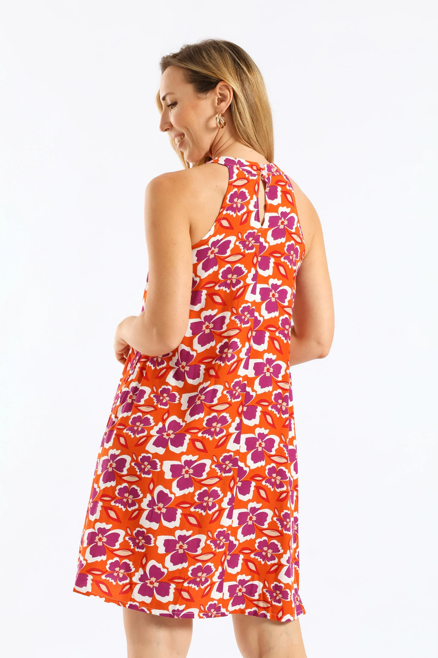 Halter Swing Mini Dress - Burnt Orange - Image 5