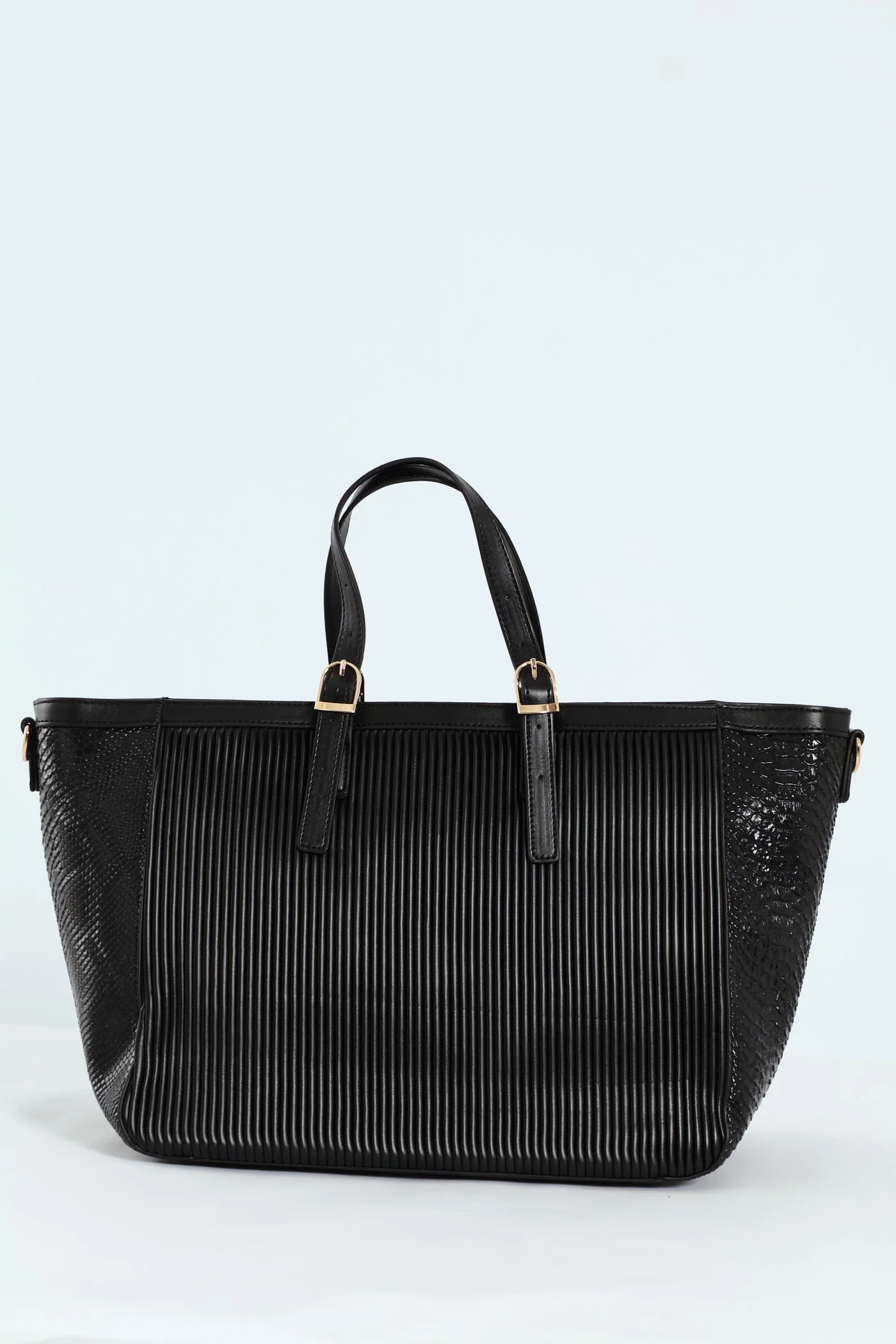 Handbag With Front Chain - Black - Image 3