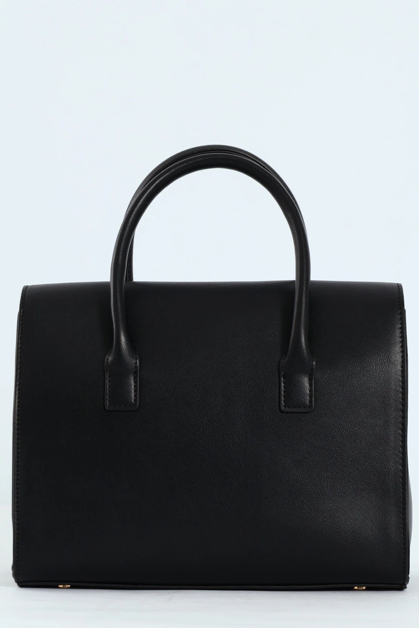Handbag With Lock Detail - Black - Image 3