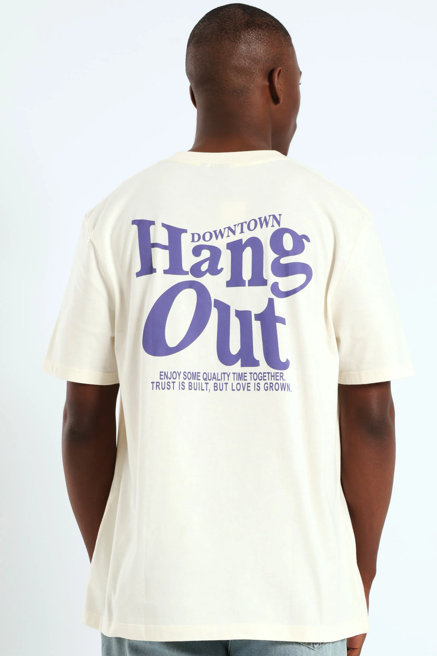 Hangout Puff Front & Back Print Tee - Off White - Image 2