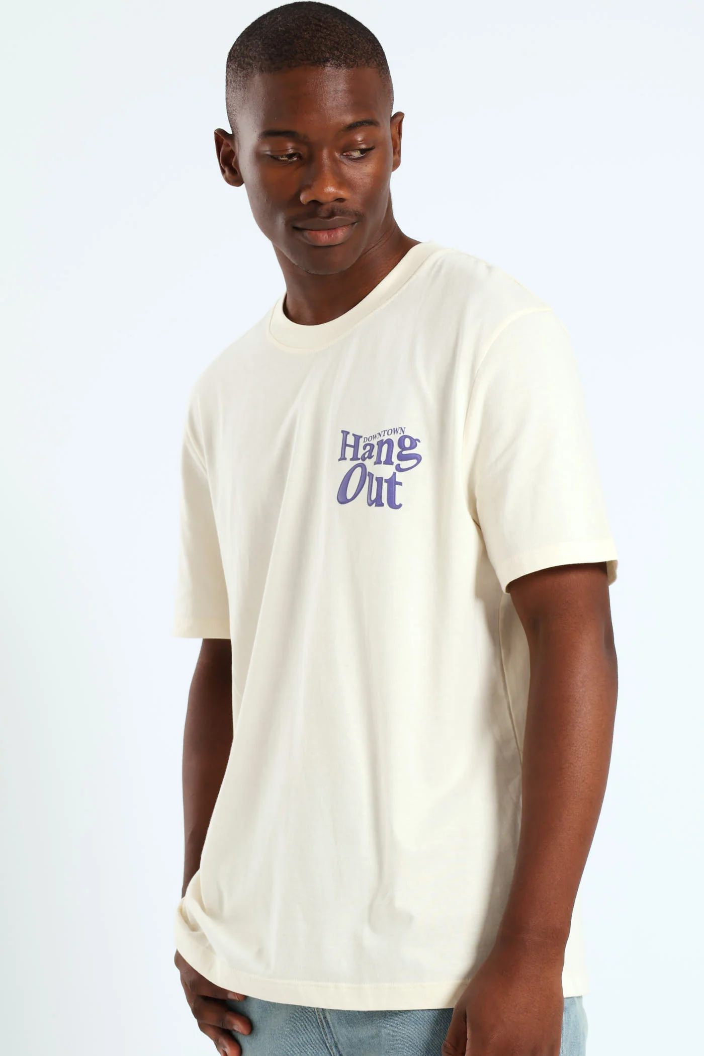 Hangout Puff Front & Back Print Tee - Off White - Image 5