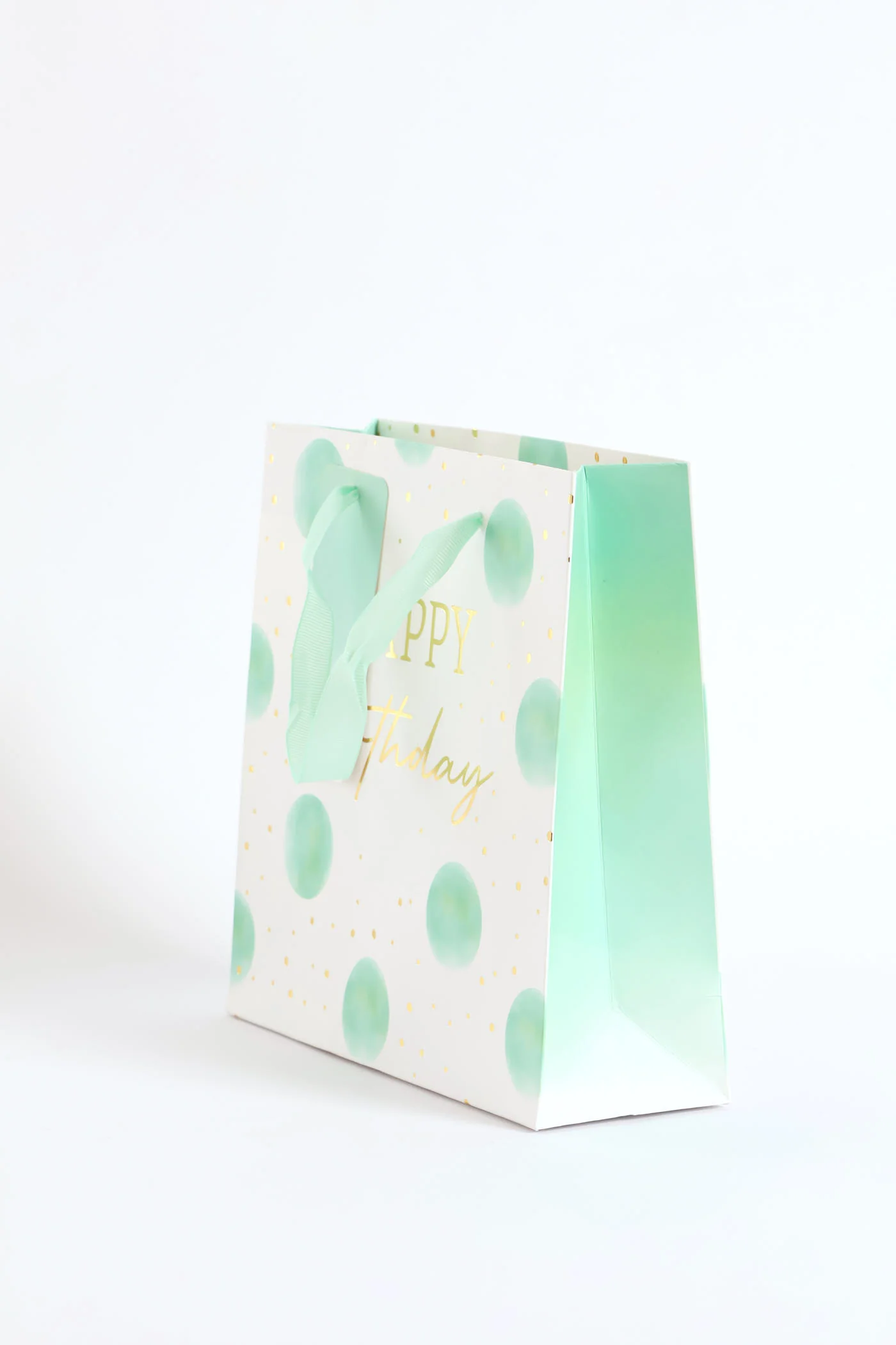 Happy Birthday Dot Gift Bag - Mint - Image 2