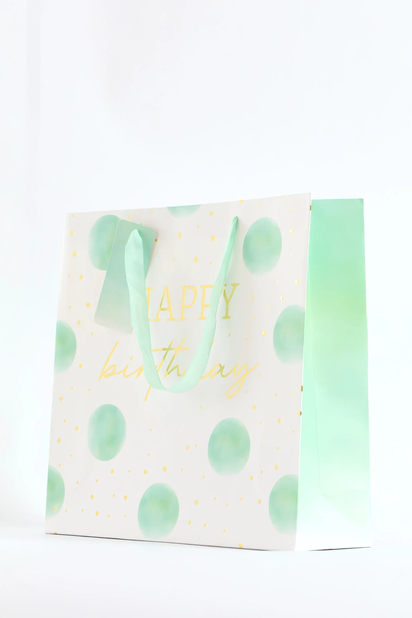 Happy Birthday Dots Gift Bag - Mint - Image 2