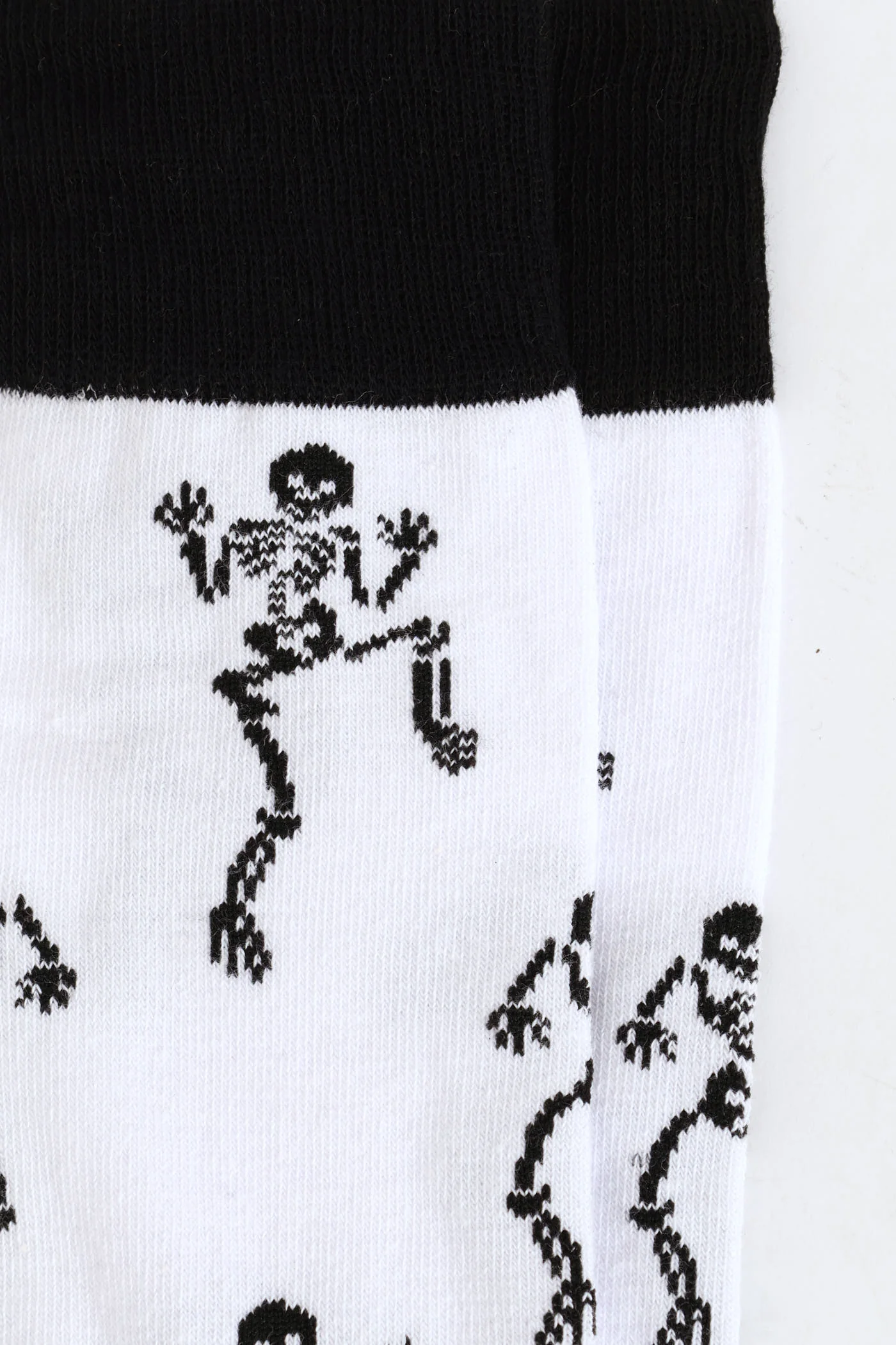 Happy Dancing Skeleton Single Anklet Sock - White - Image 2