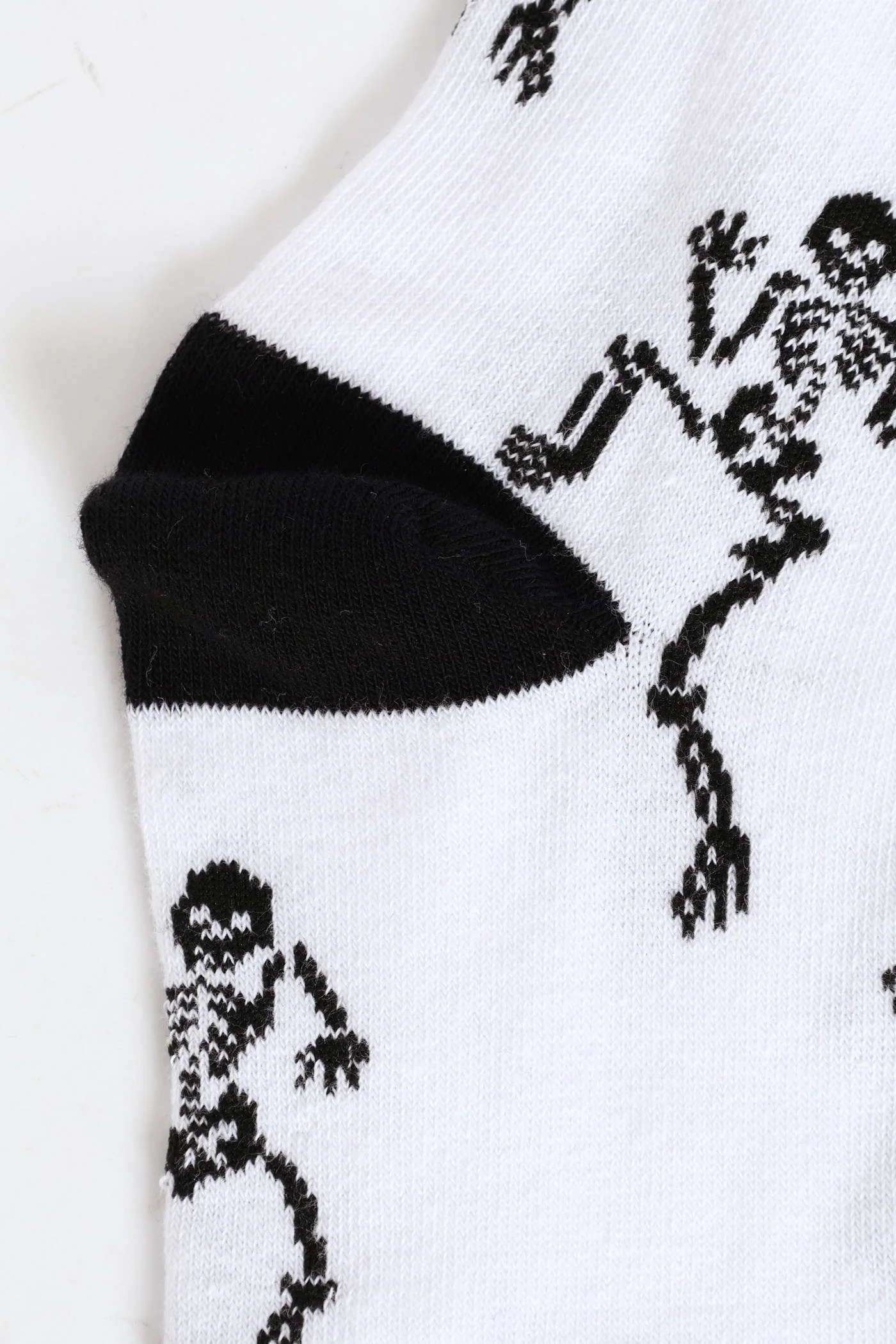 Happy Dancing Skeleton Single Anklet Sock - White - Image 3