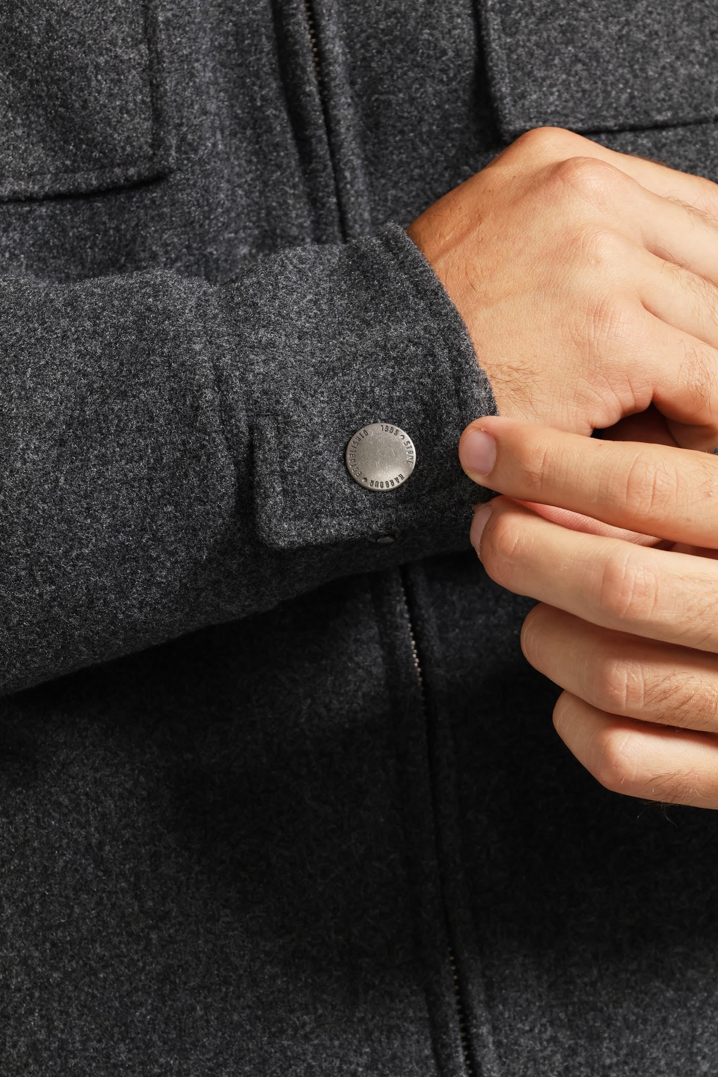 Harrington Melton Jacket - Charcoal - Image 7