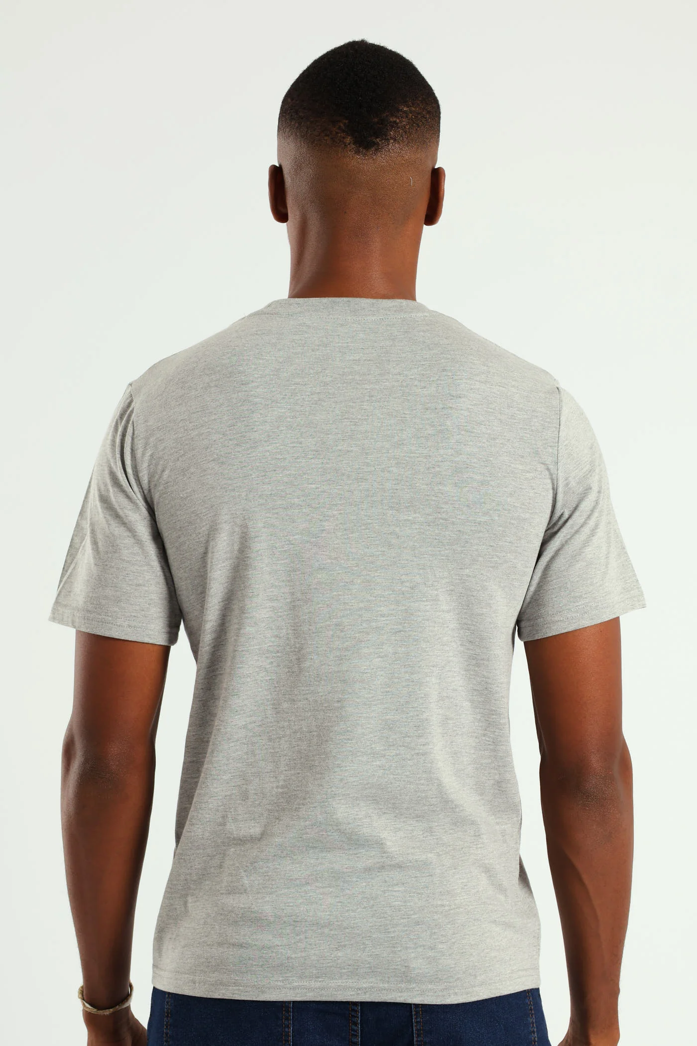 HD Basic Crew Neck Tee - Grey Melange - Image 3
