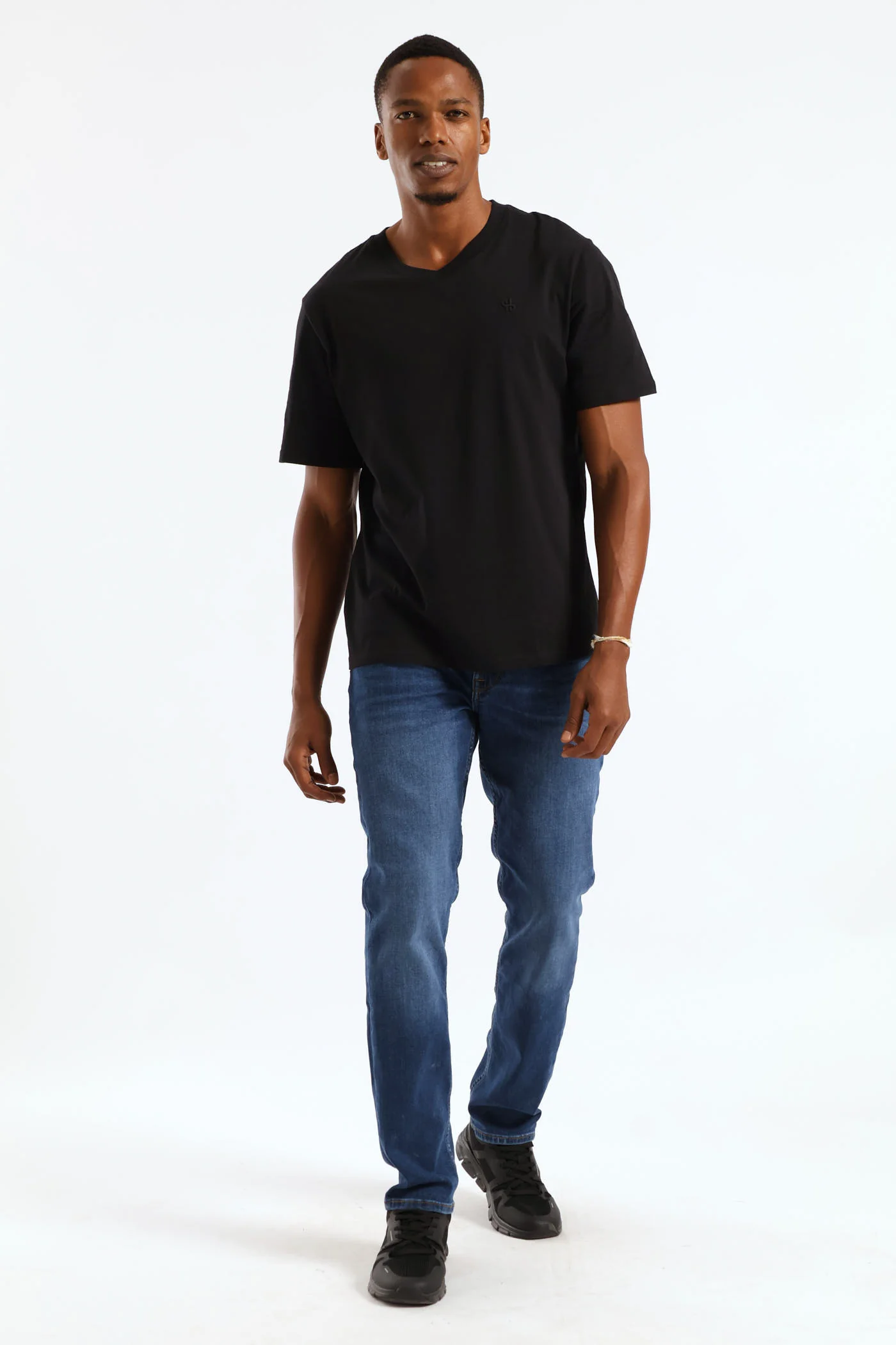 Hd Basic V-Neck T-Shirt - Black - Image 5