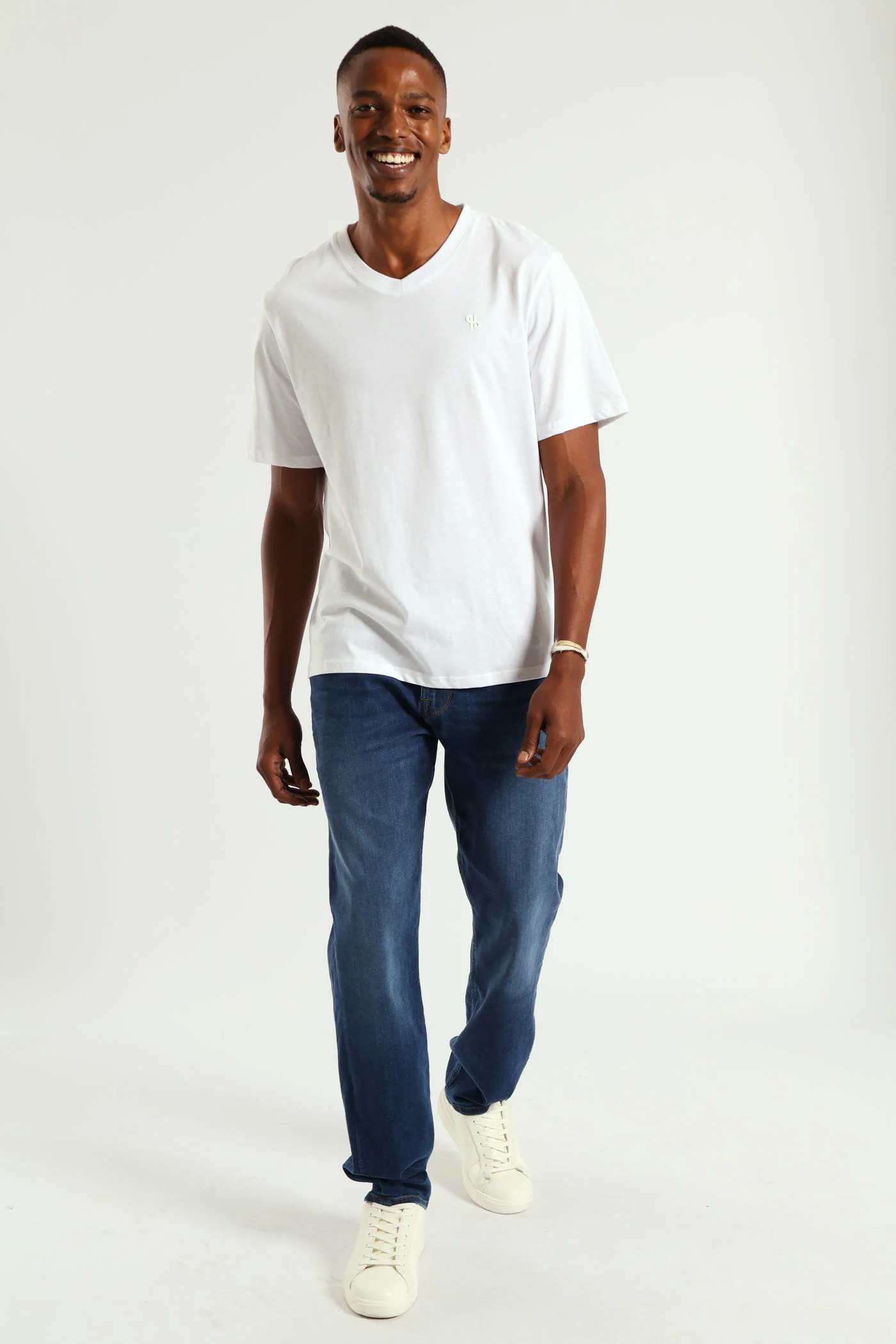 HD Basic V-Neck Tee - White - Image 2