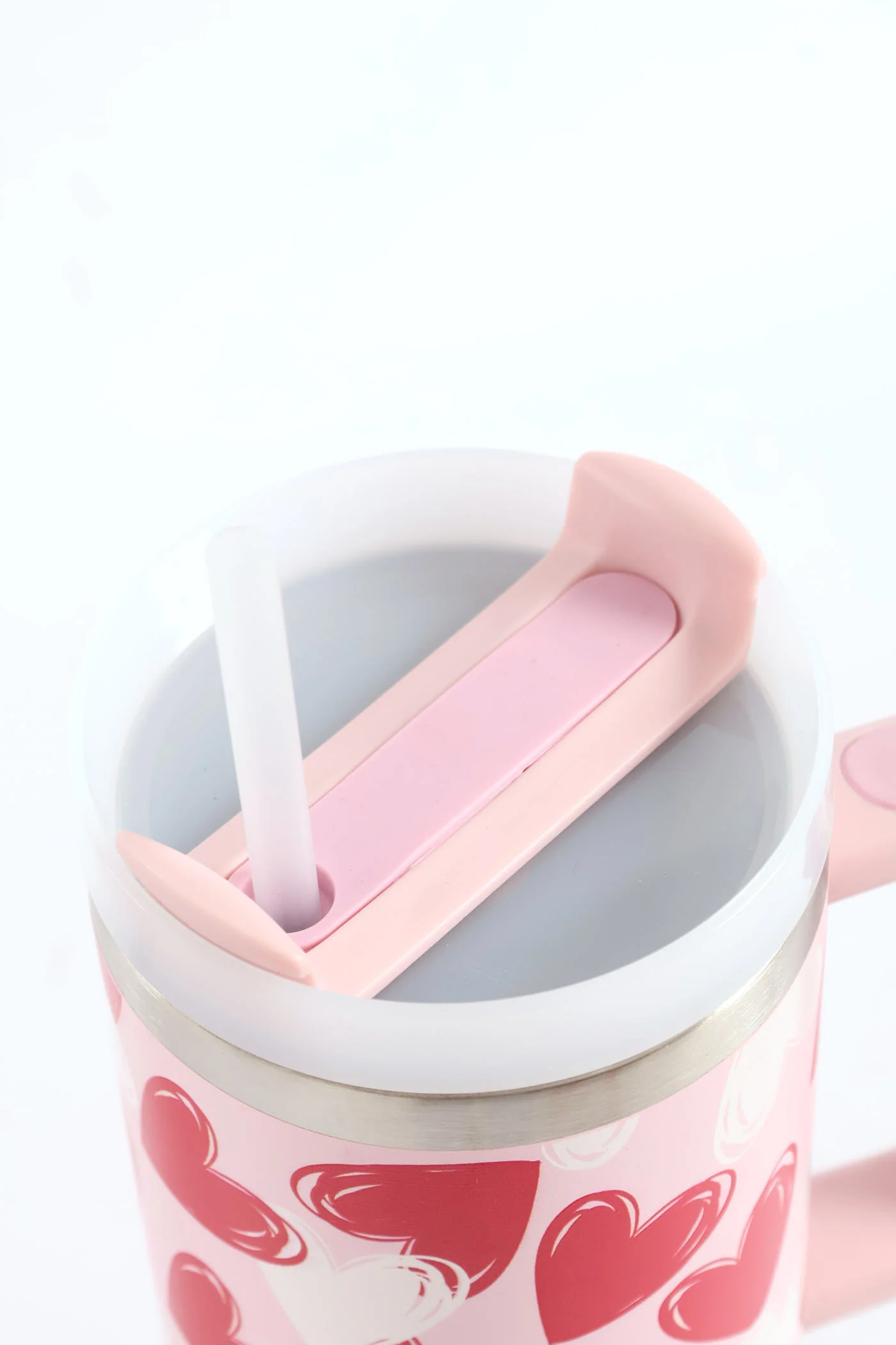 Heart Print Cup 1200ml - Light Pink - Image 2
