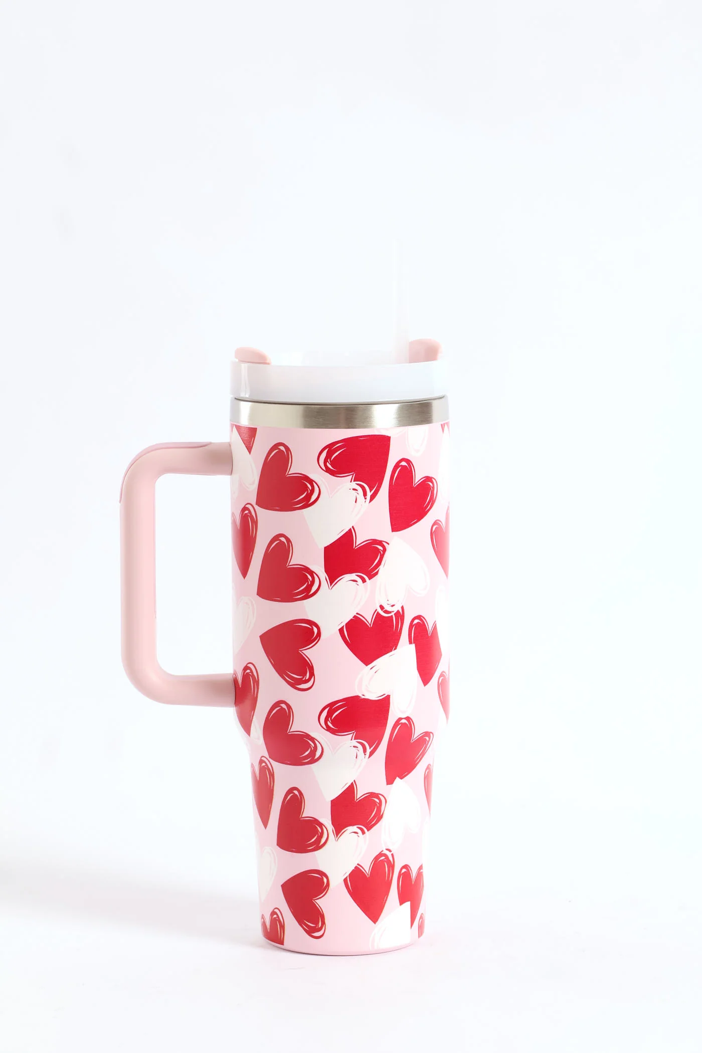 Heart Print Cup 1200ml - Light Pink - Image 3