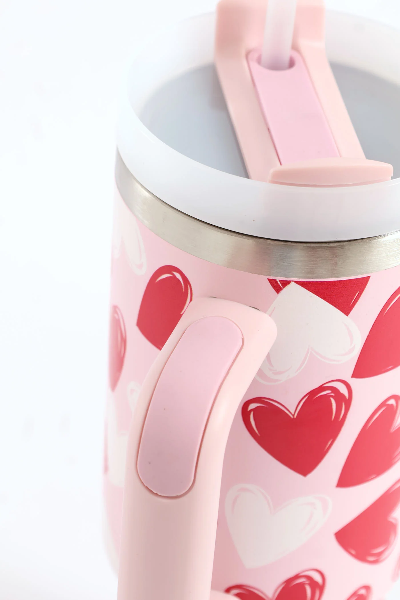 Heart Print Cup 1200ml - Light Pink - Image 4