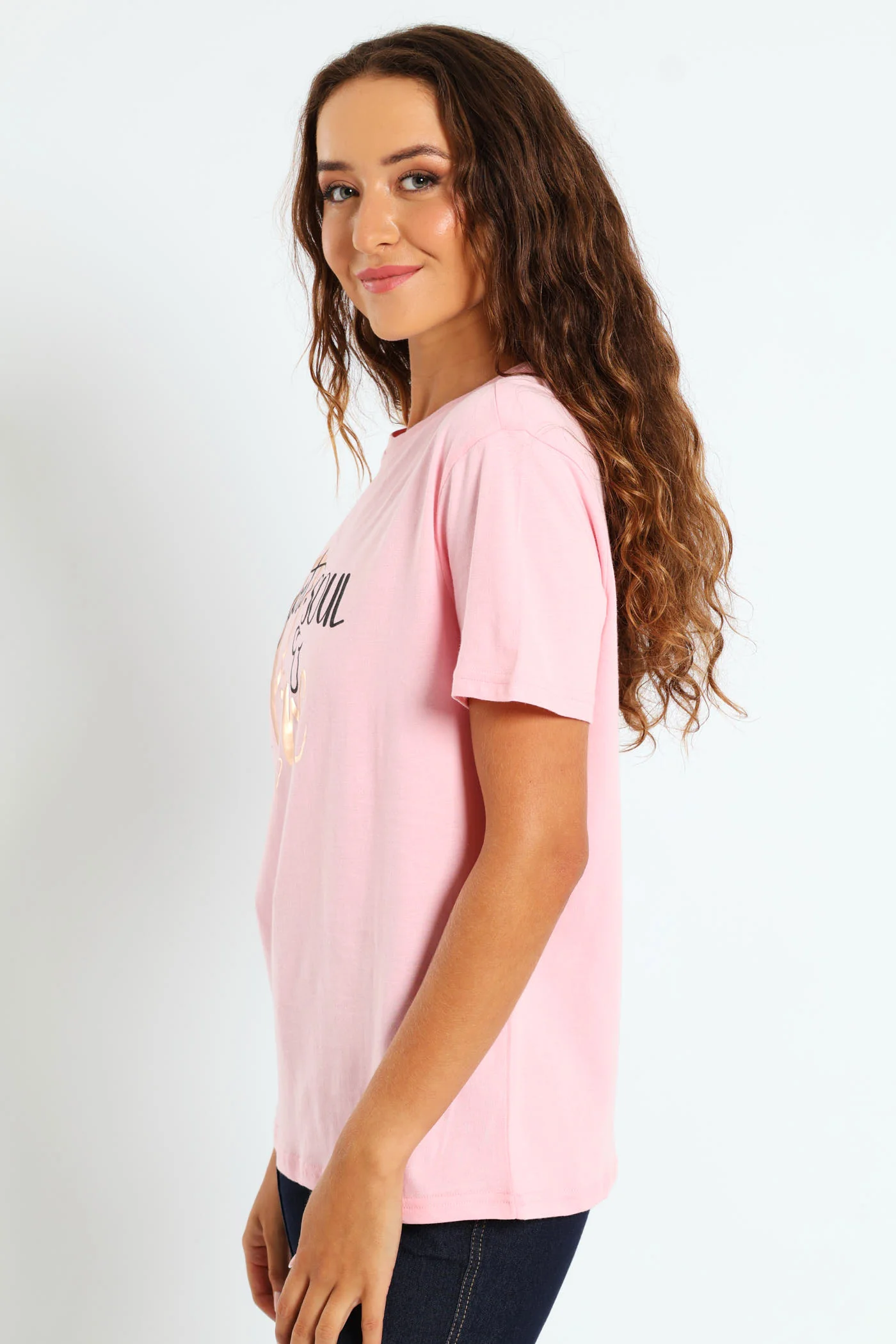 Heart, Soul & Love Foil Tee - Dark Blush - Image 2